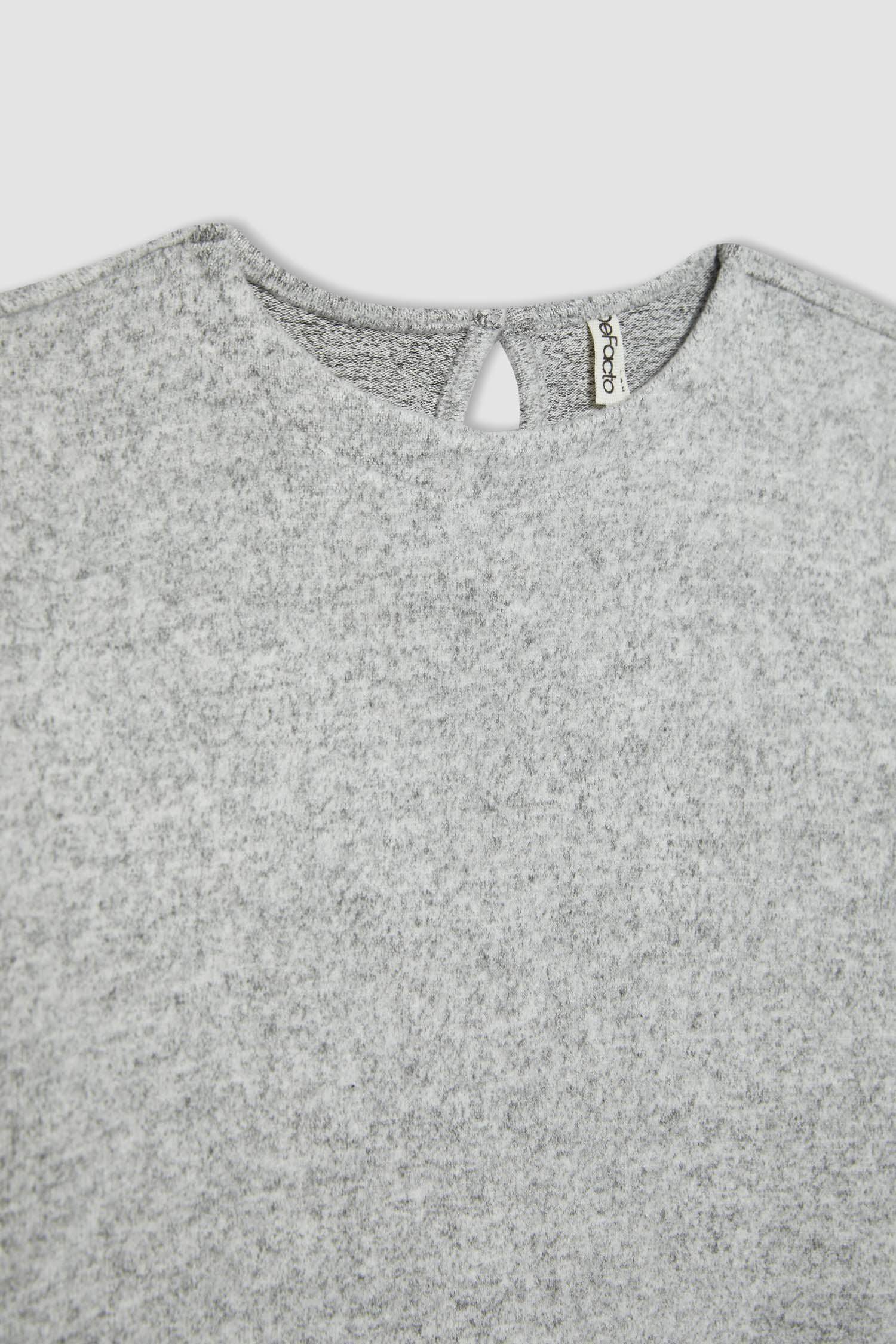 تيشيرت ردن طويل بناتي اوفر سايز وياخة مستديرة