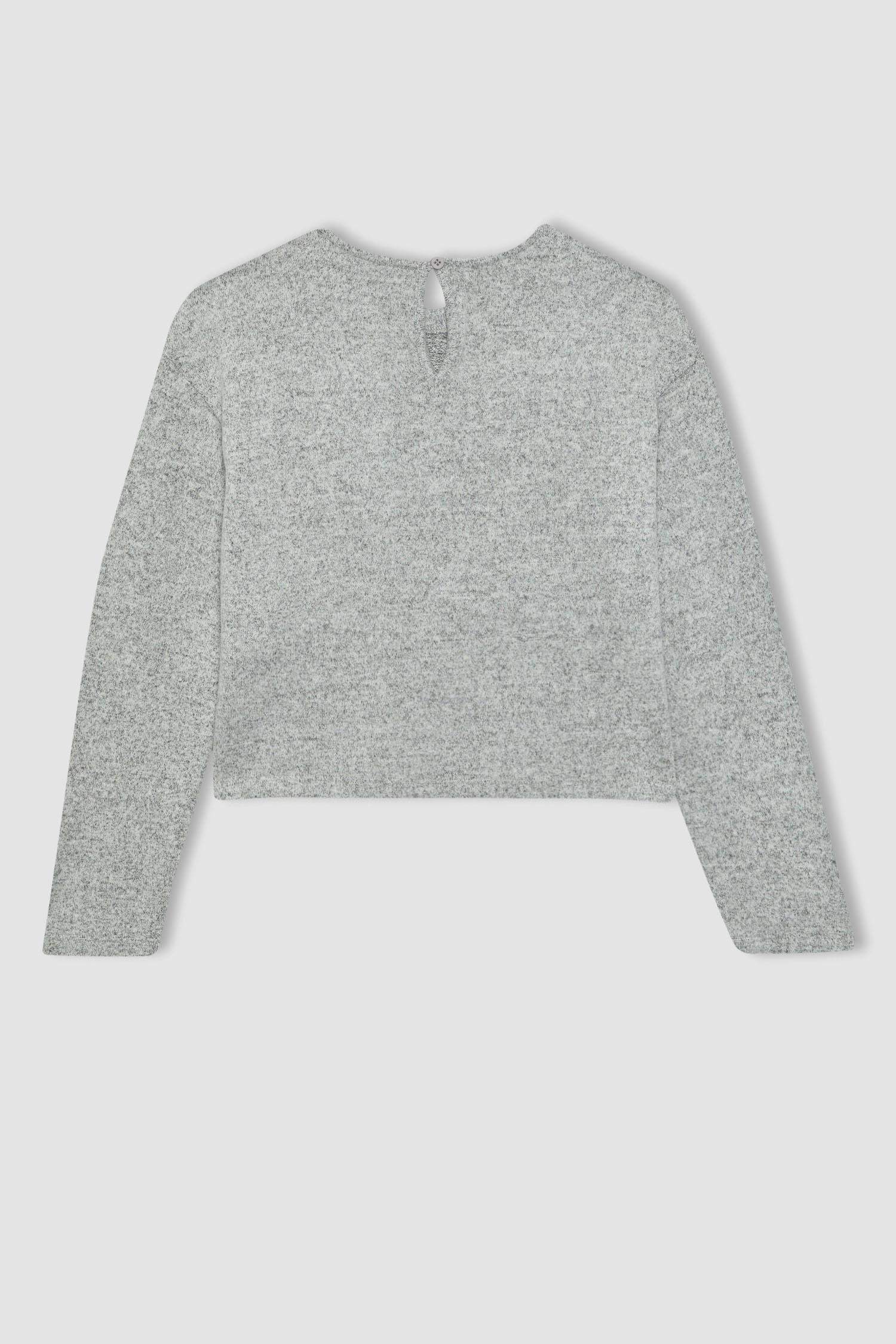 تيشيرت ردن طويل بناتي اوفر سايز وياخة مستديرة