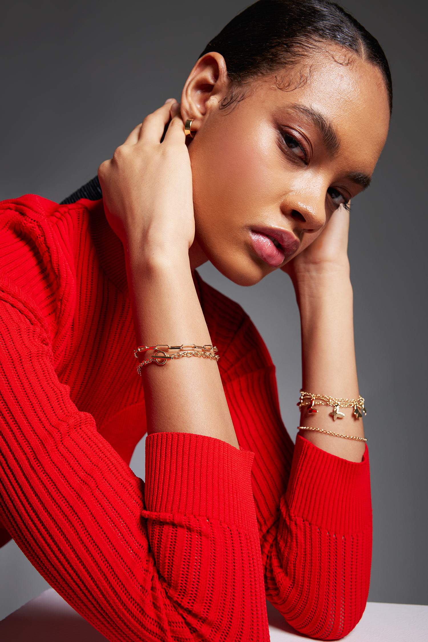 Kadın 3'lü Gold Halka Küpe