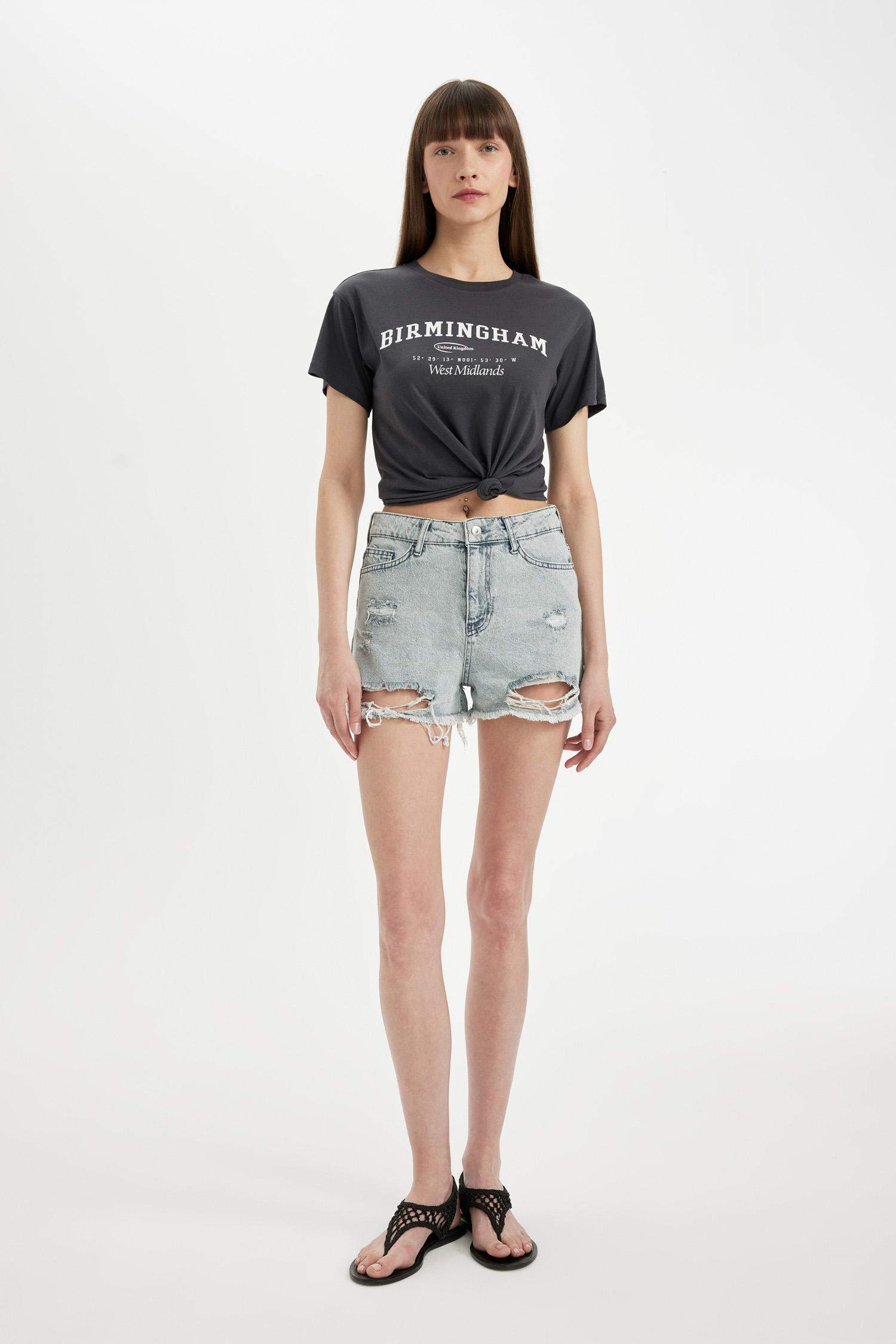 High Waist Denim Shorts