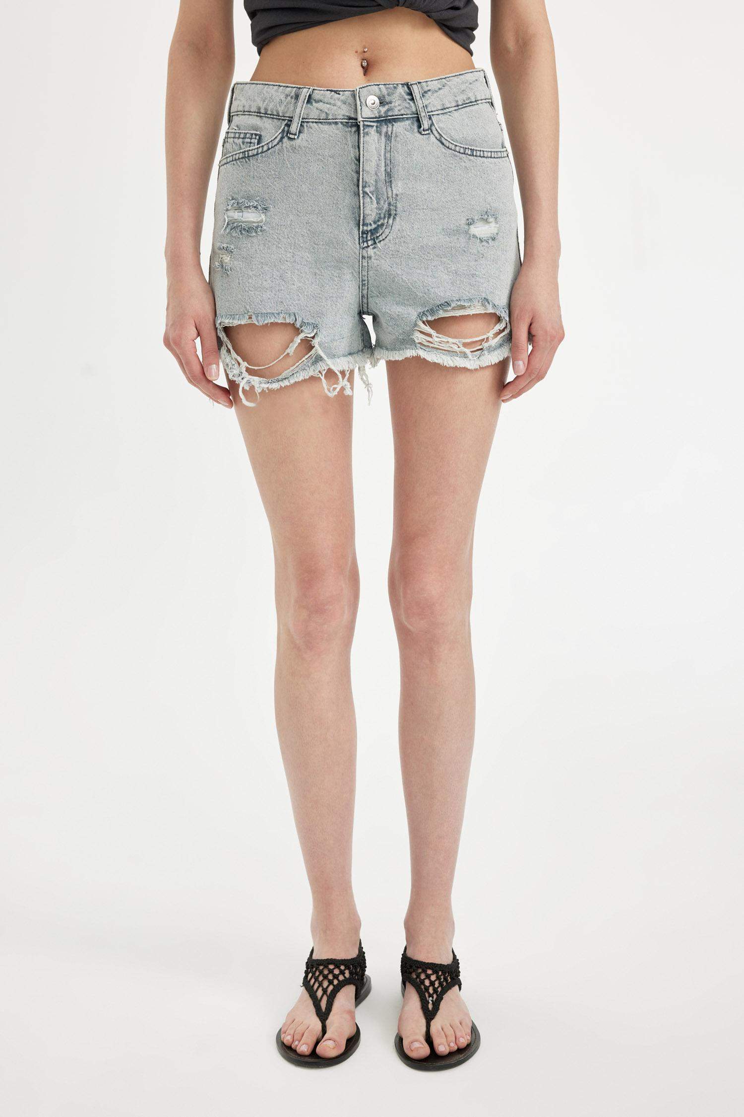High Waist Denim Shorts