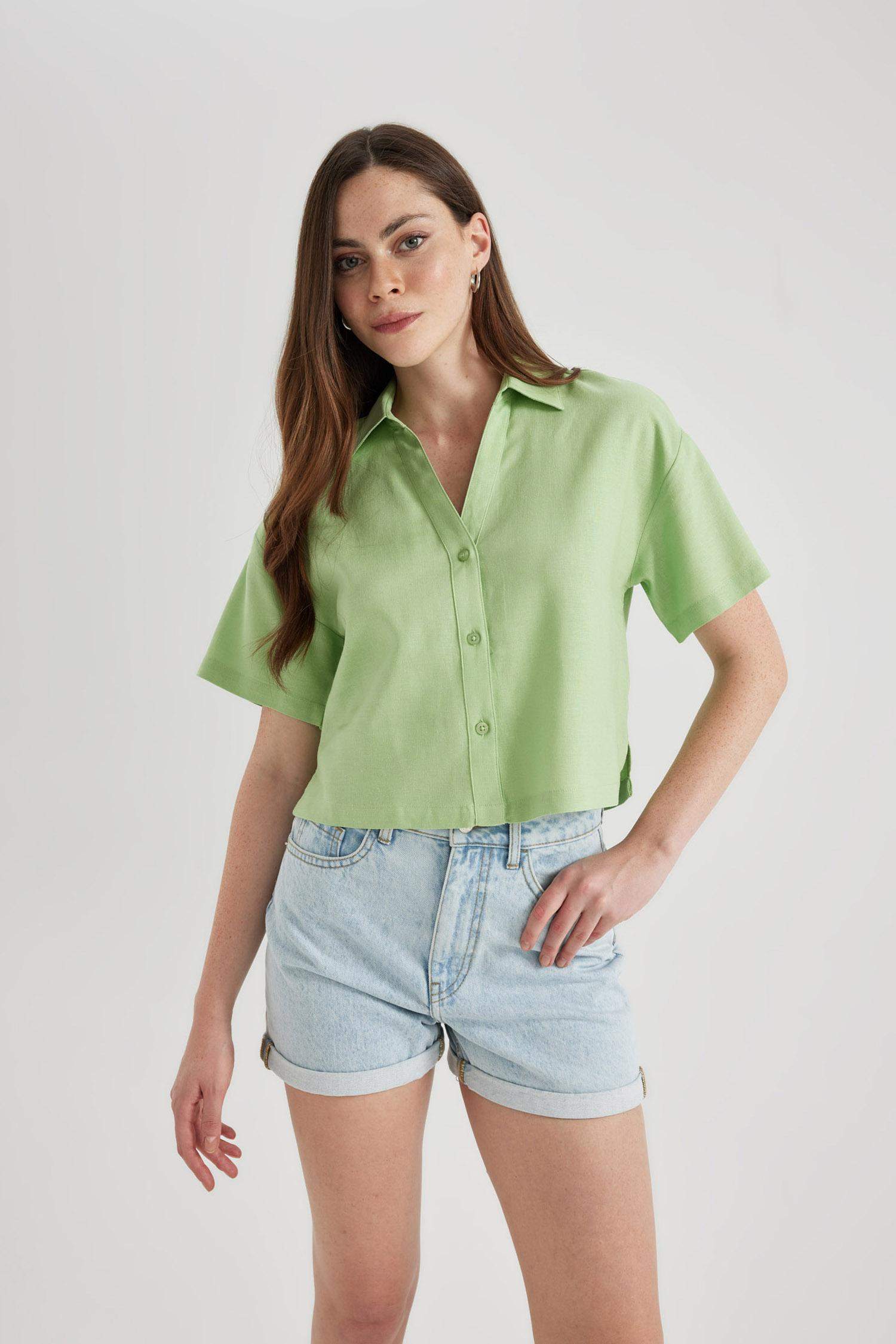 Джинсовые шорты Mom Fit с высокой талией