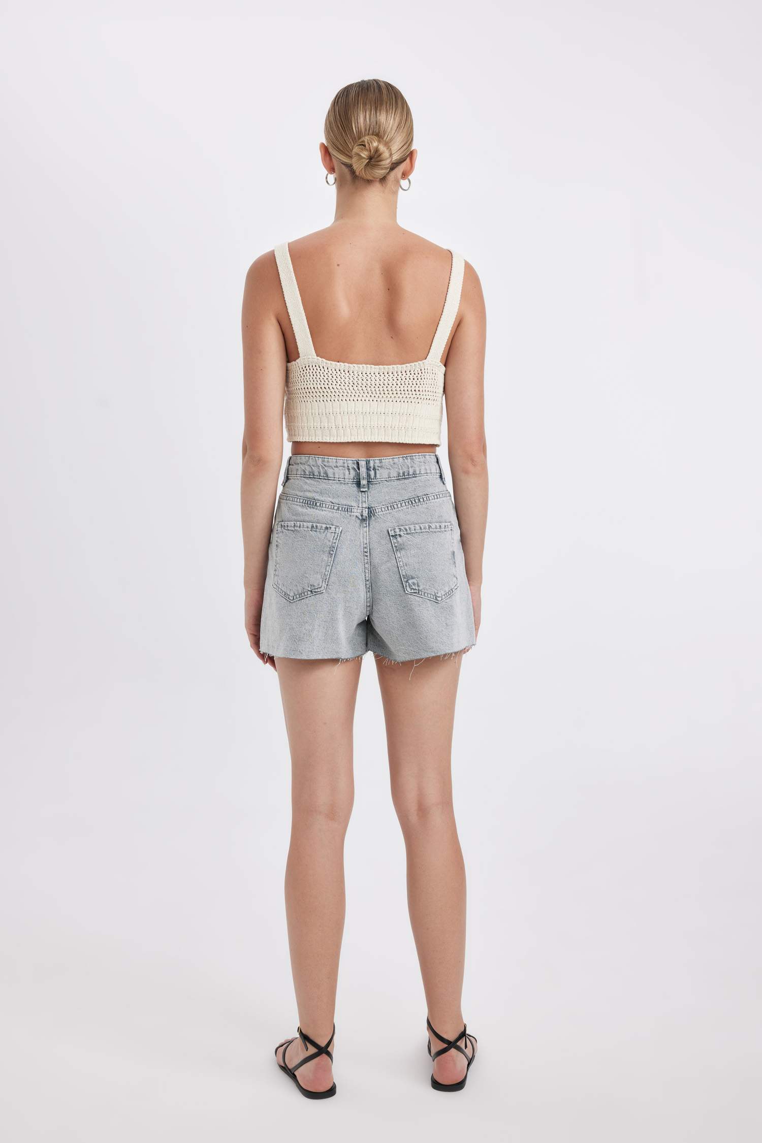 Short Jean à taille haute