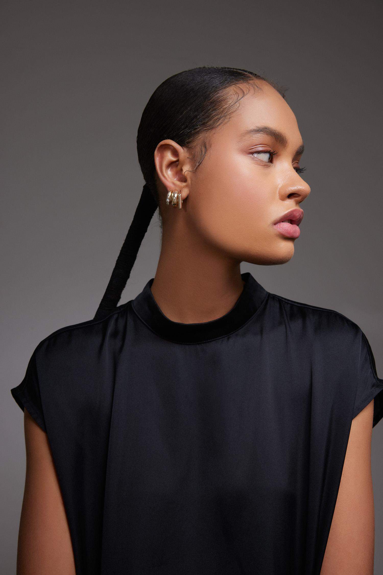 حلق نسائي ذهبي - 3 قطع