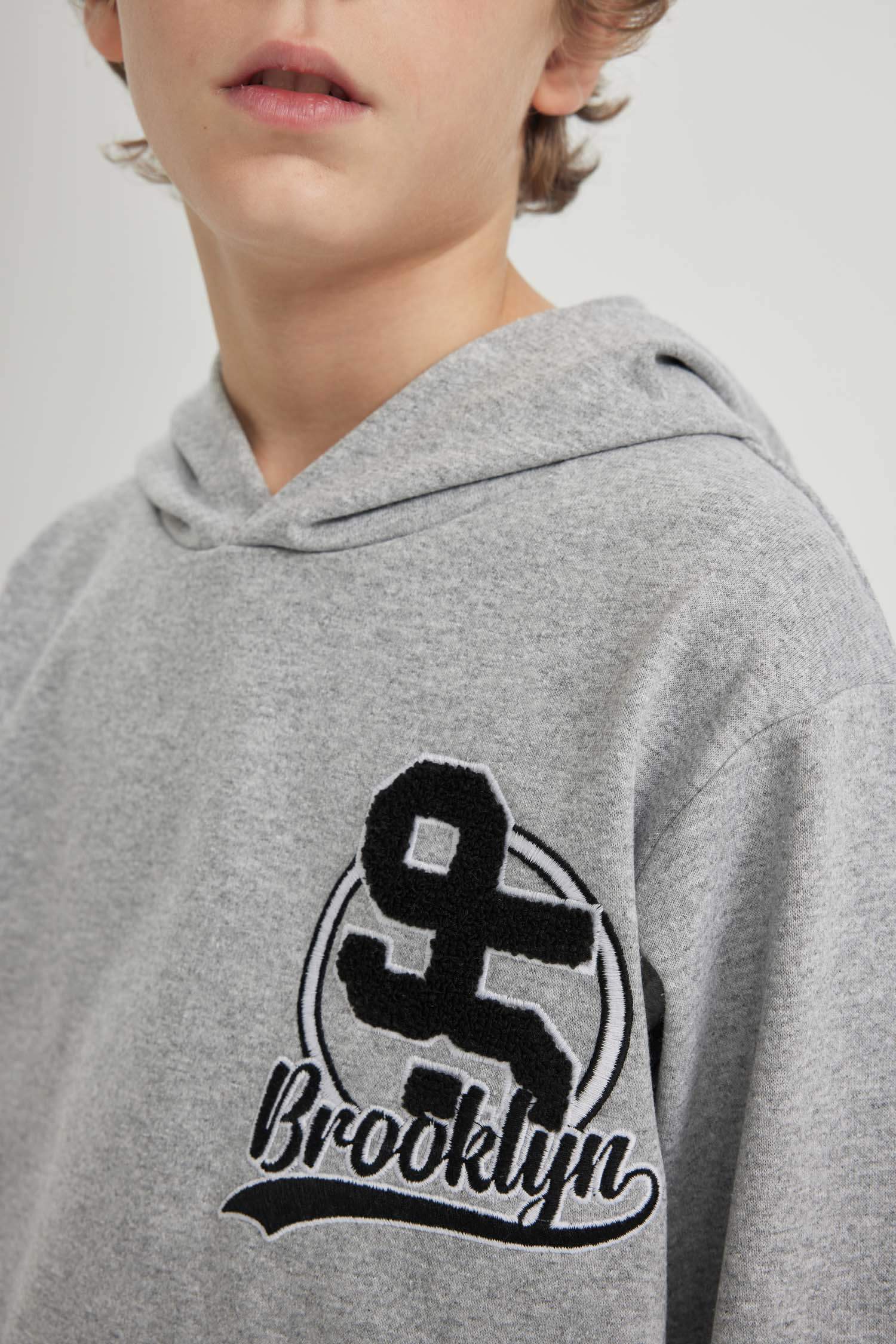 Erkek Çocuk 2'li Takım Kapüşonlu Baskılı Sweatshirt Eşofman Altı