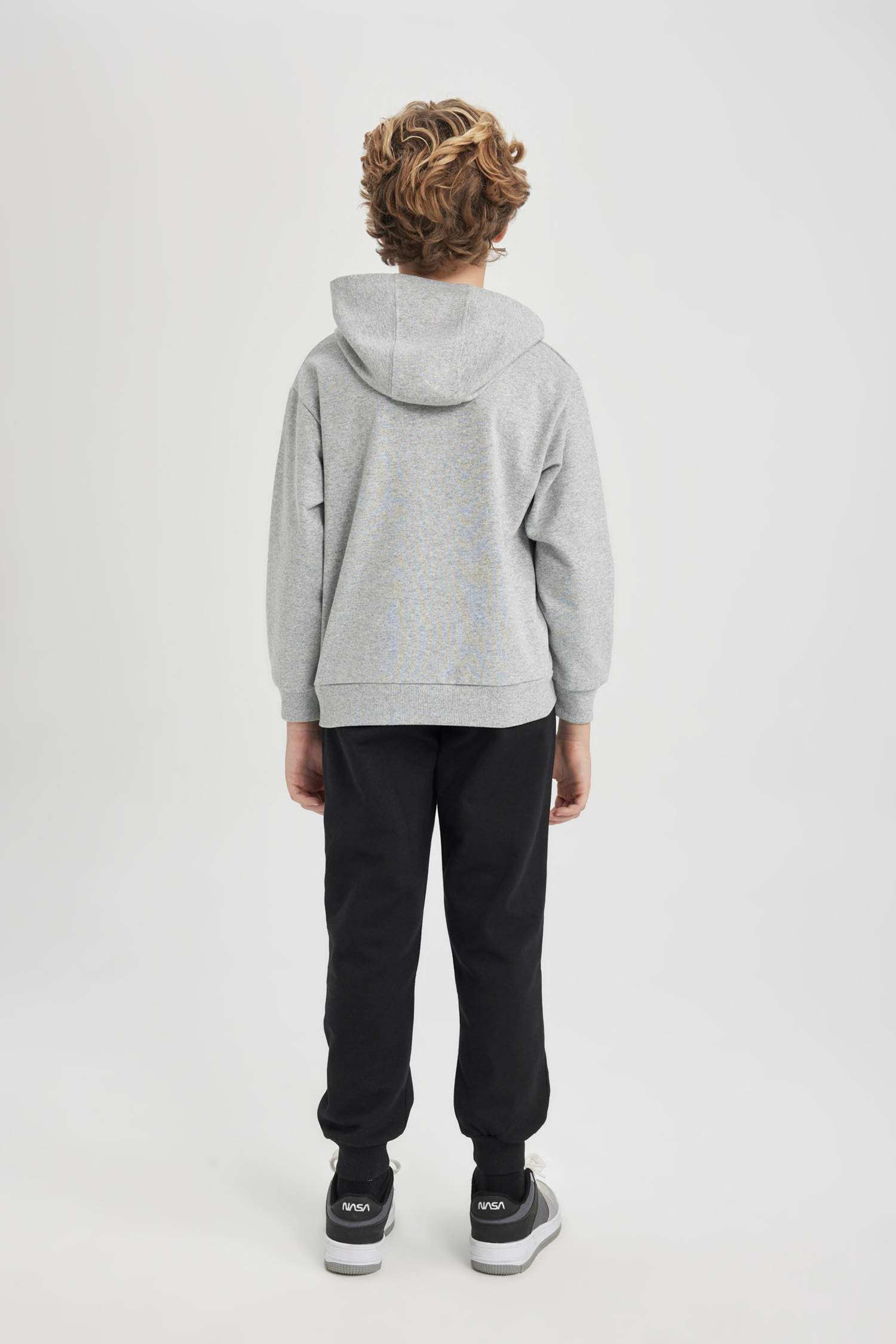 Erkek Çocuk 2'li Takım Kapüşonlu Baskılı Sweatshirt Eşofman Altı