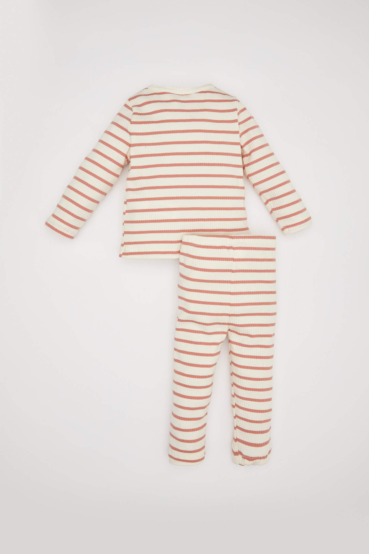 Baby Girl Striped Ribbed 2 Piece Pajama Set