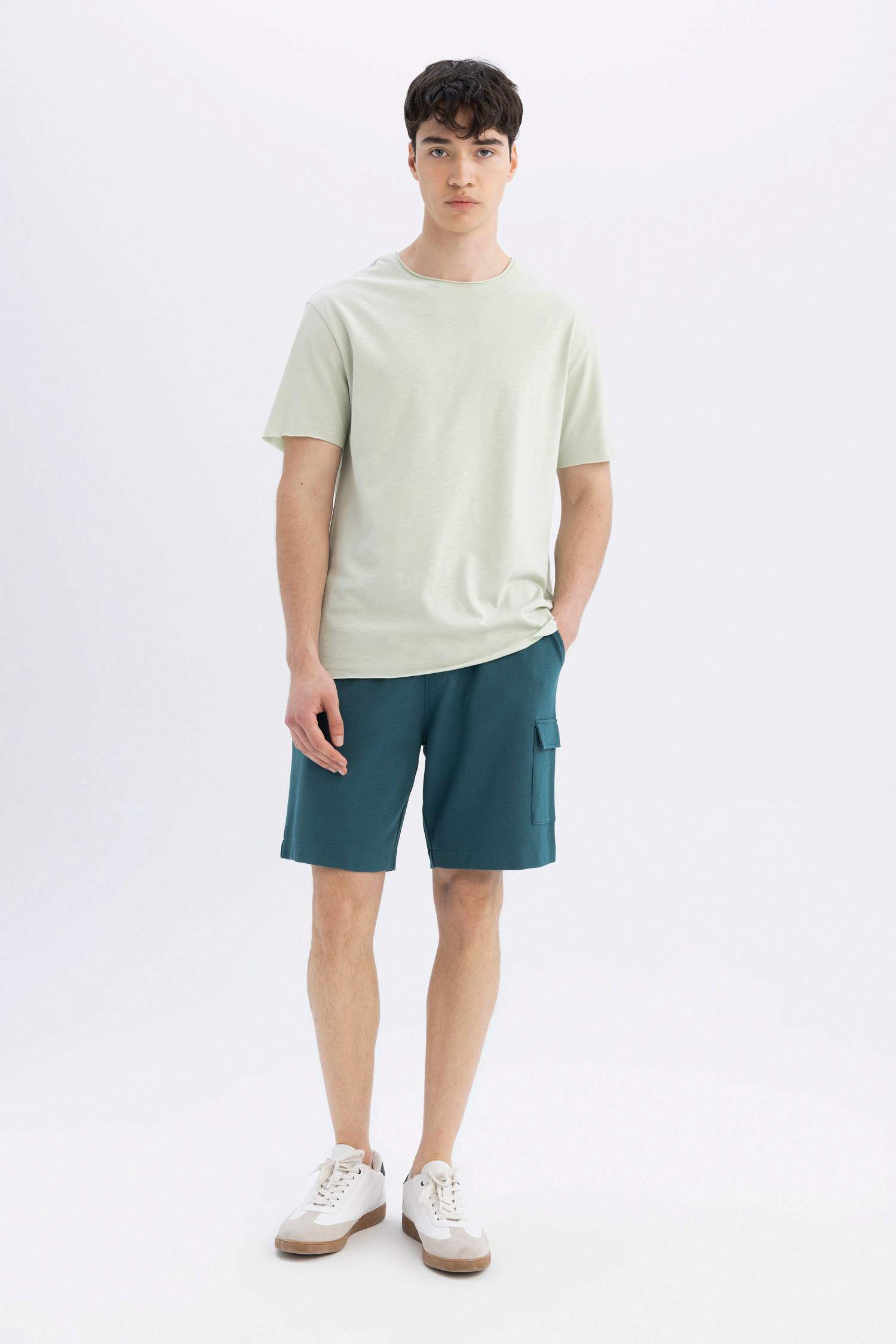 Regular Fit Crew Neck Dirty Short Sleeve T-Shirt