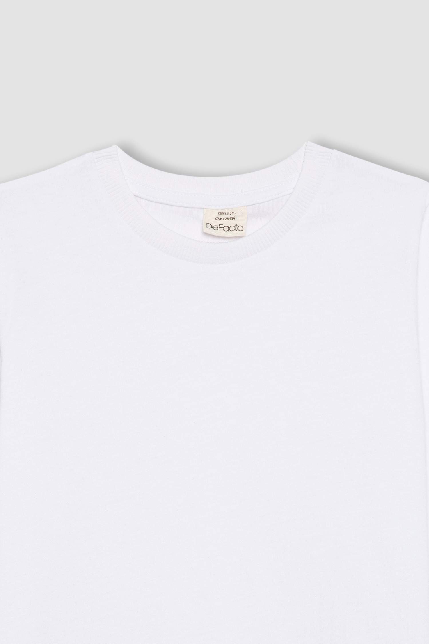 Erkek Çocuk Bisiklet Yaka Basic Düz Uzun Kollu Tişört