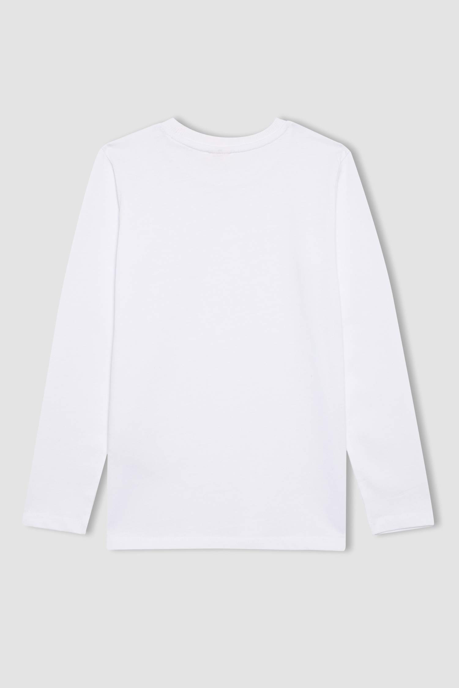 Erkek Çocuk Bisiklet Yaka Basic Düz Uzun Kollu Tişört