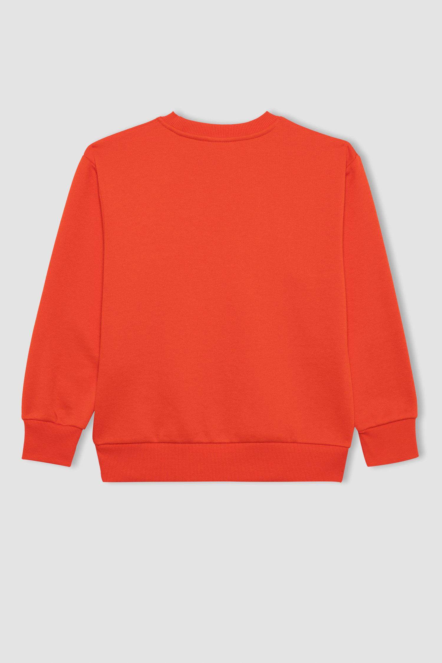 Erkek Çocuk Bisiklet Yaka Basic Düz Sweatshirt