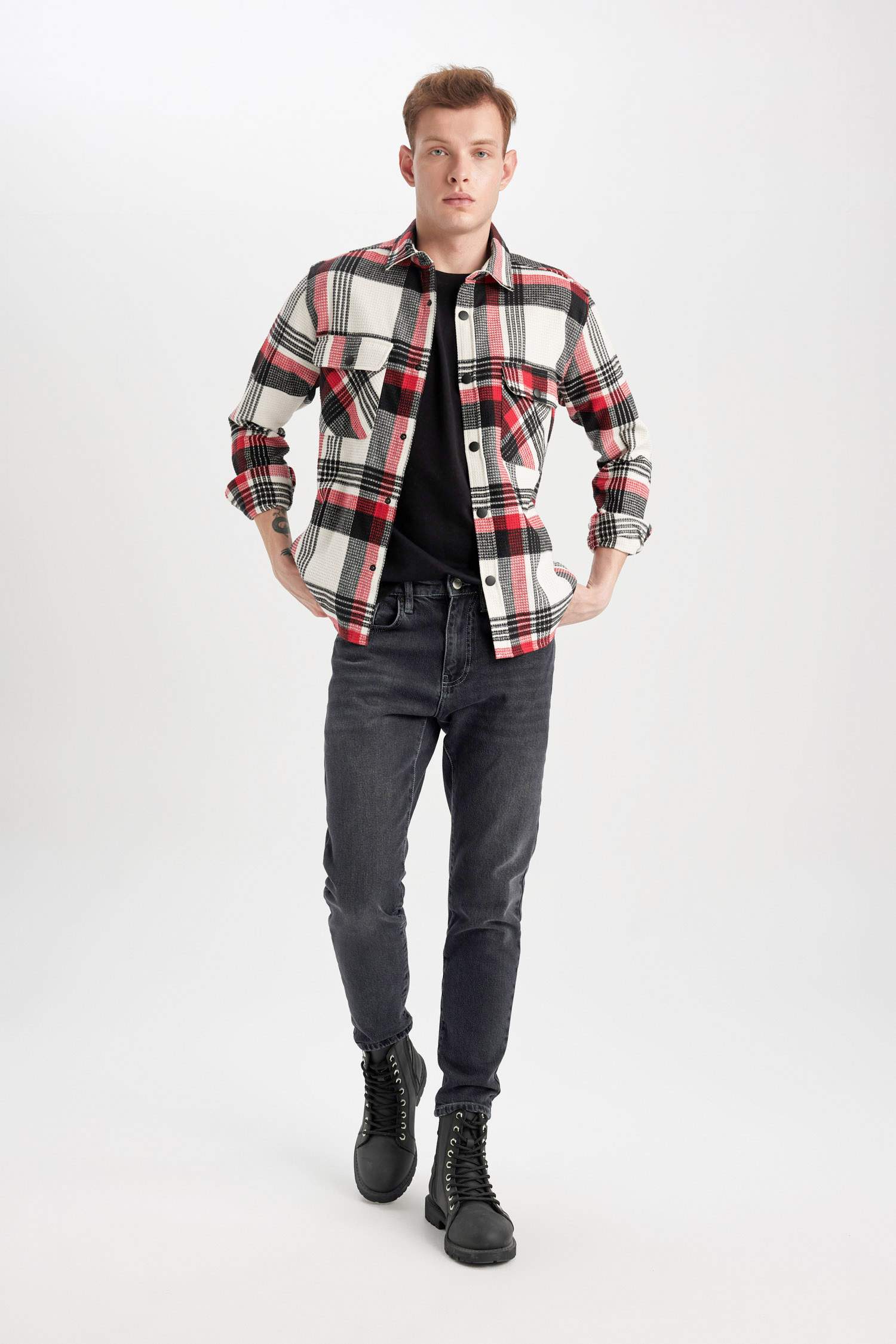 Pantalon Jean Slim à Taille Normale et Jambe ajustées