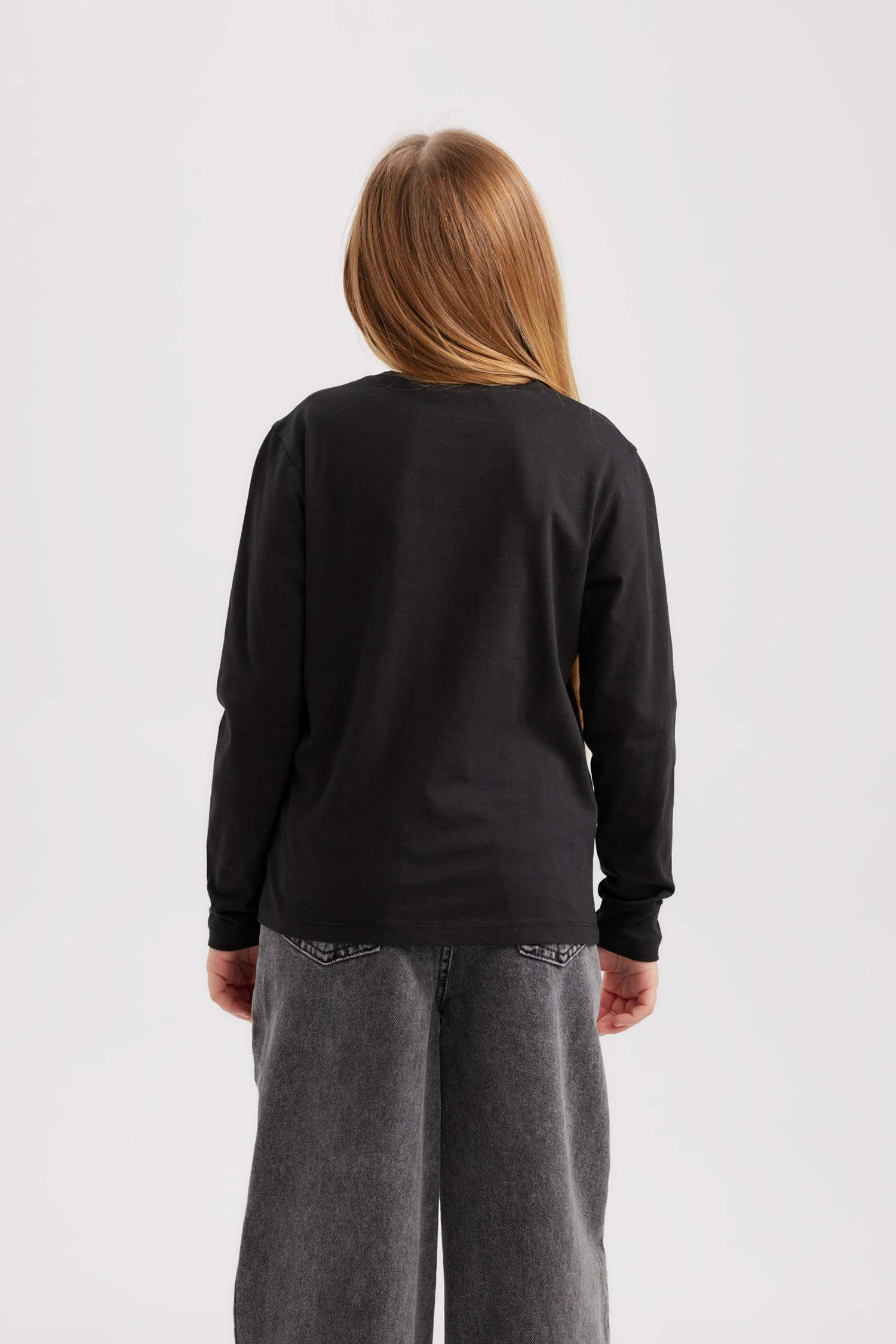 Girl Regular Fit Crew Neck Long Sleeve T-Shirt