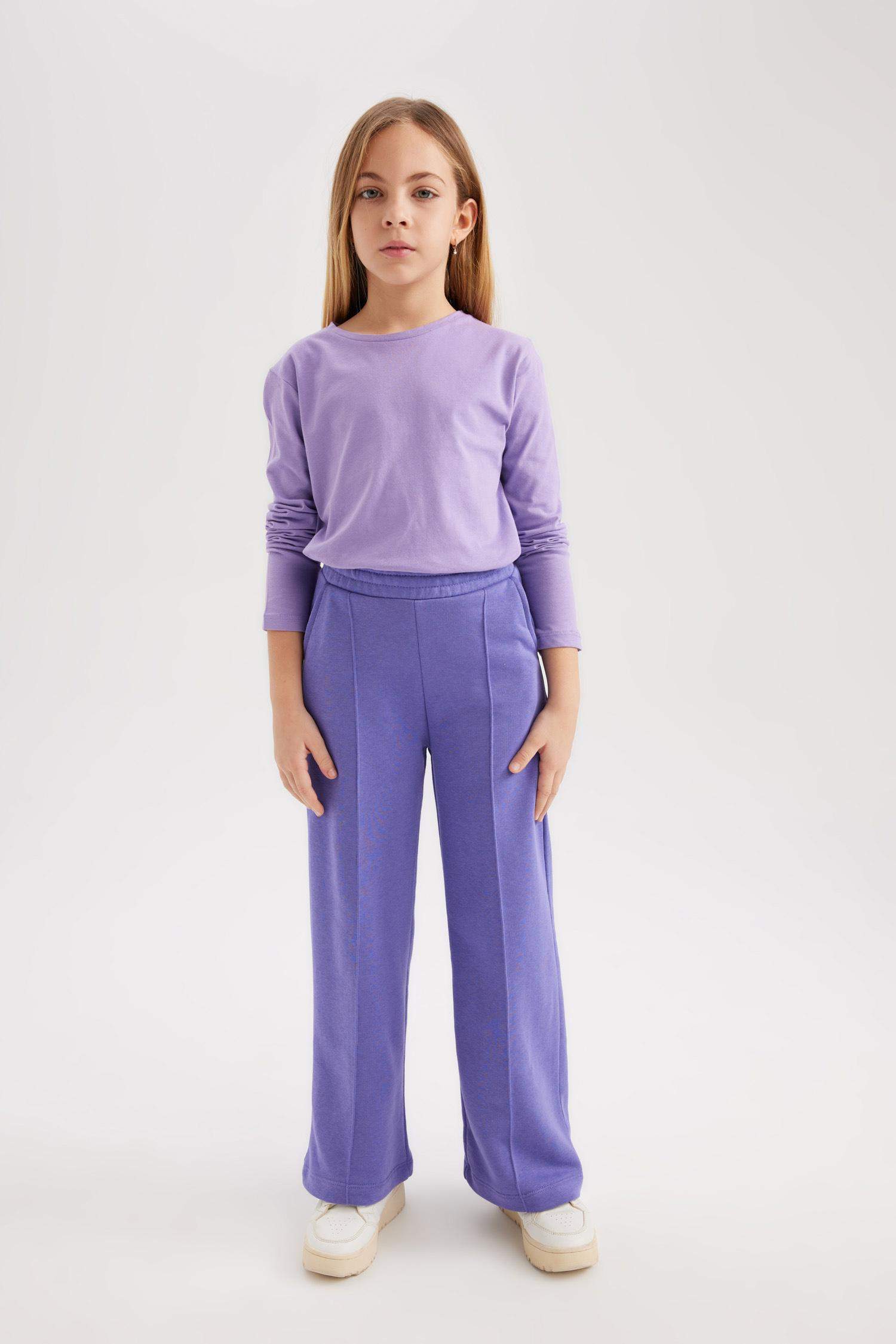 تيشيرت بناتي سادة ردن طويل قصة عادية بياخة مستديرة