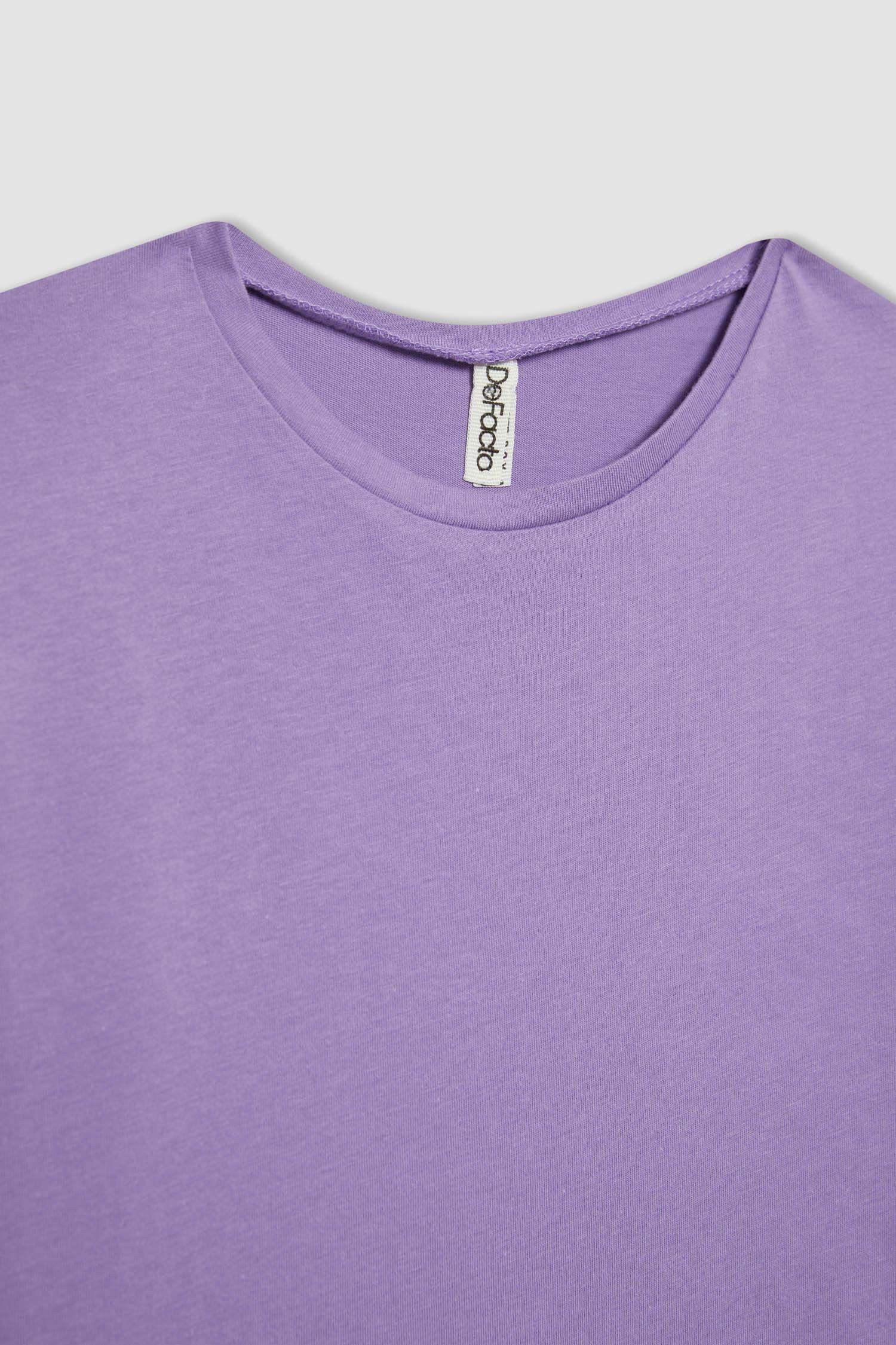 تيشيرت بناتي سادة ردن طويل قصة عادية بياخة مستديرة