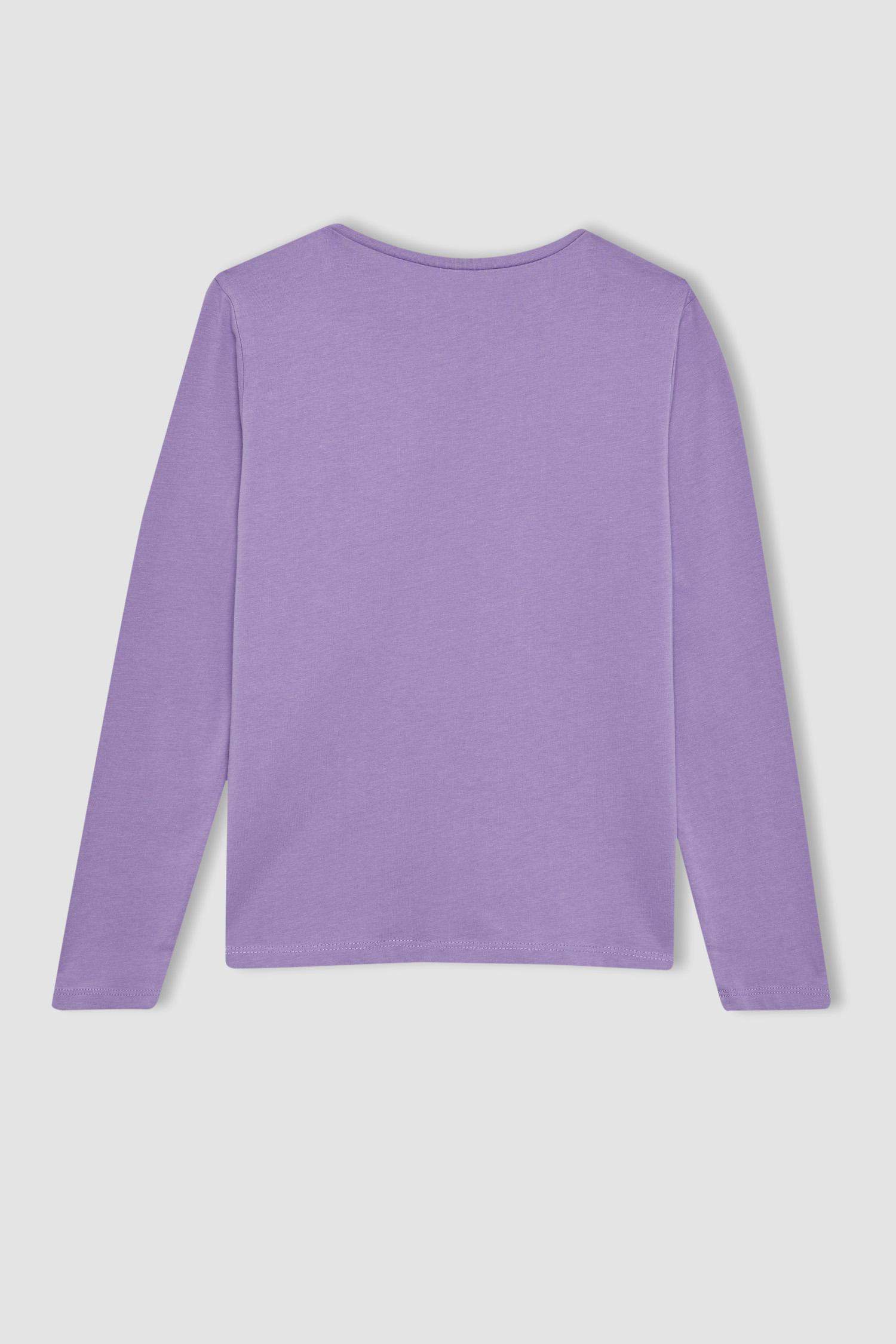 تيشيرت بناتي سادة ردن طويل قصة عادية بياخة مستديرة