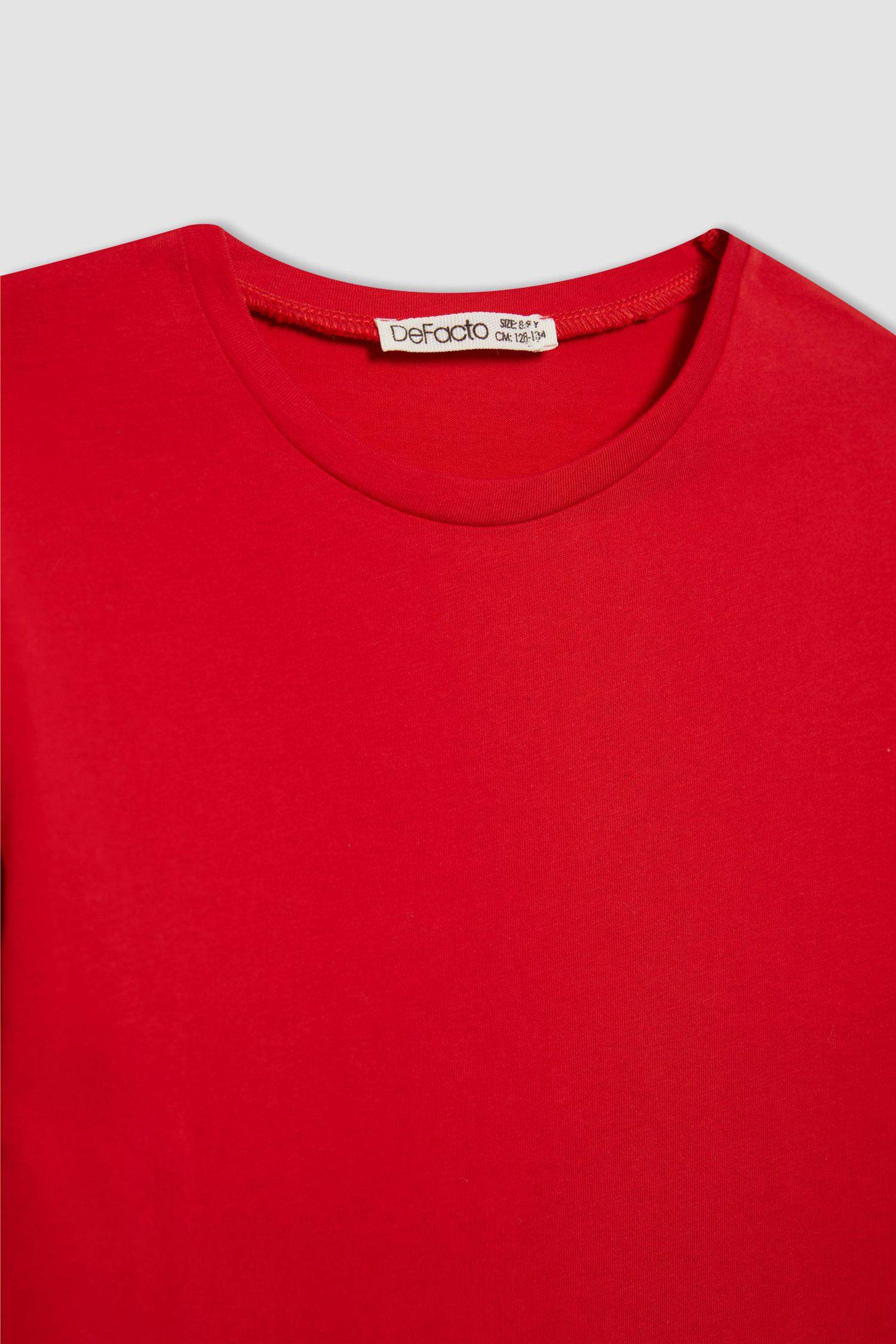 تيشيرت بناتي سادة ردن طويل قصة عادية بياخة مستديرة