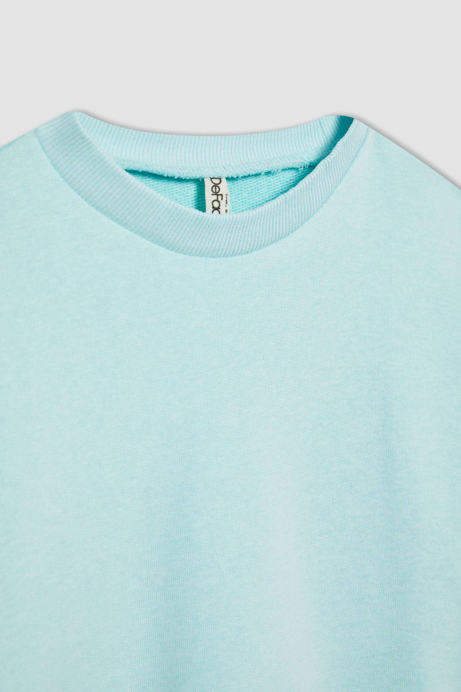 سويت شيرت بناتي سادة قصة عادية بياخة مستديرة