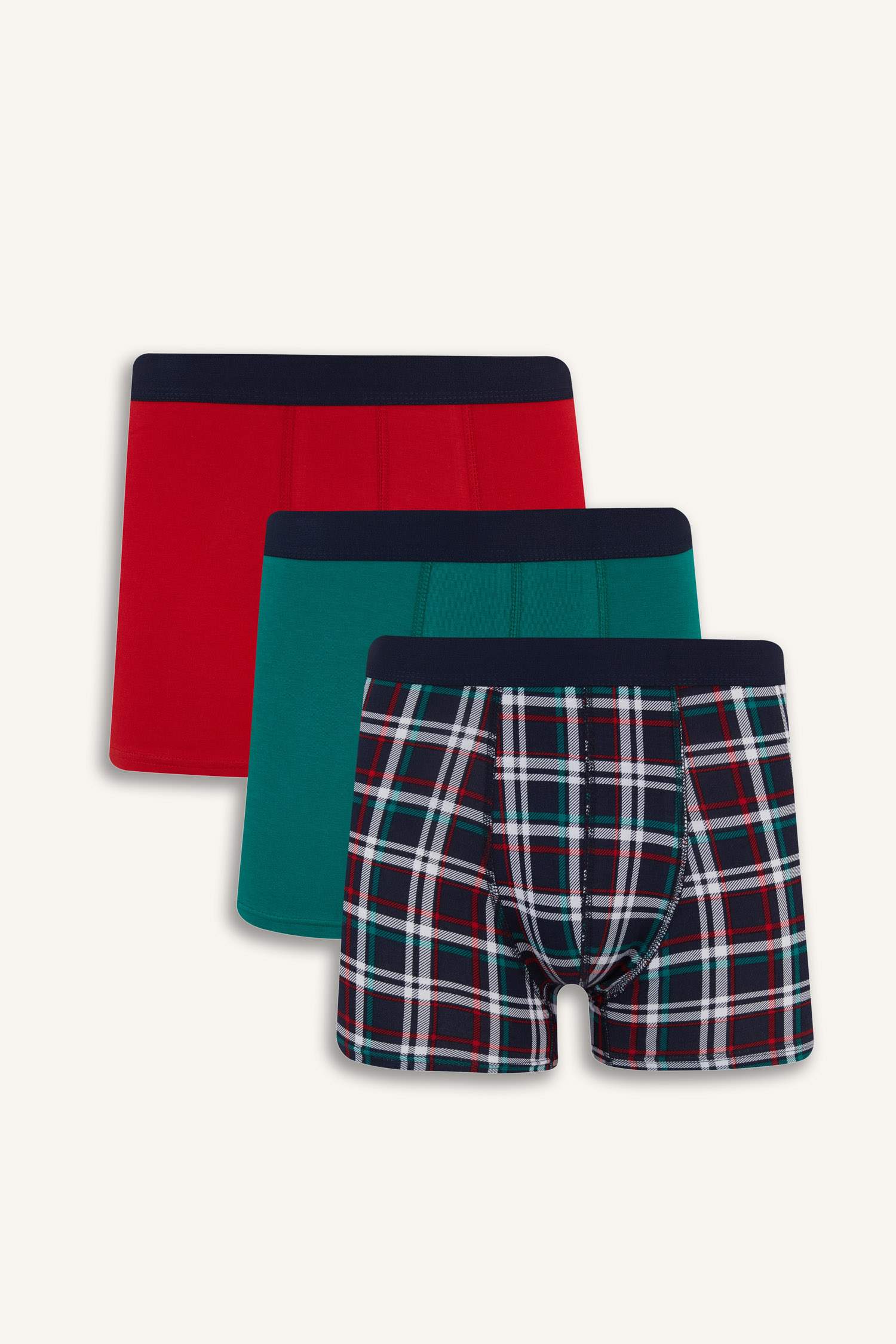 Regular Fit 3 Piece Checkered Boxers