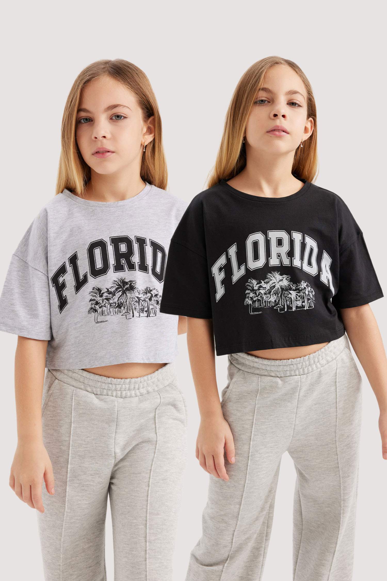 Girl 2 Piece Short Sleeve Crop T-Shirt