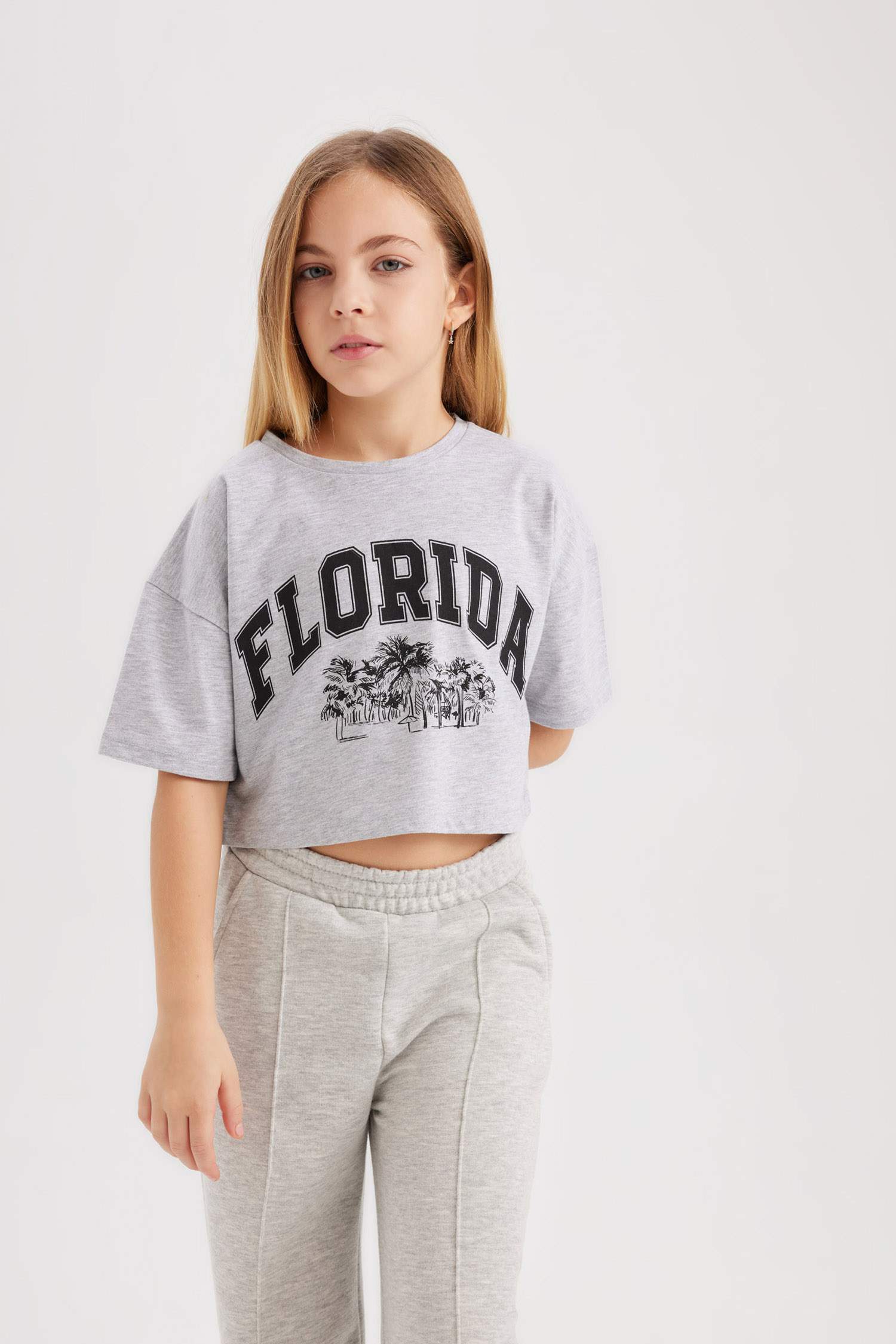 Girl 2 Piece Short Sleeve Crop T-Shirt