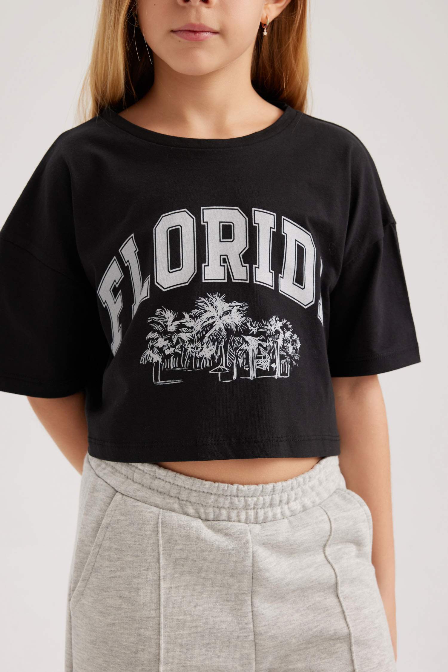Girl 2 Piece Short Sleeve Crop T-Shirt