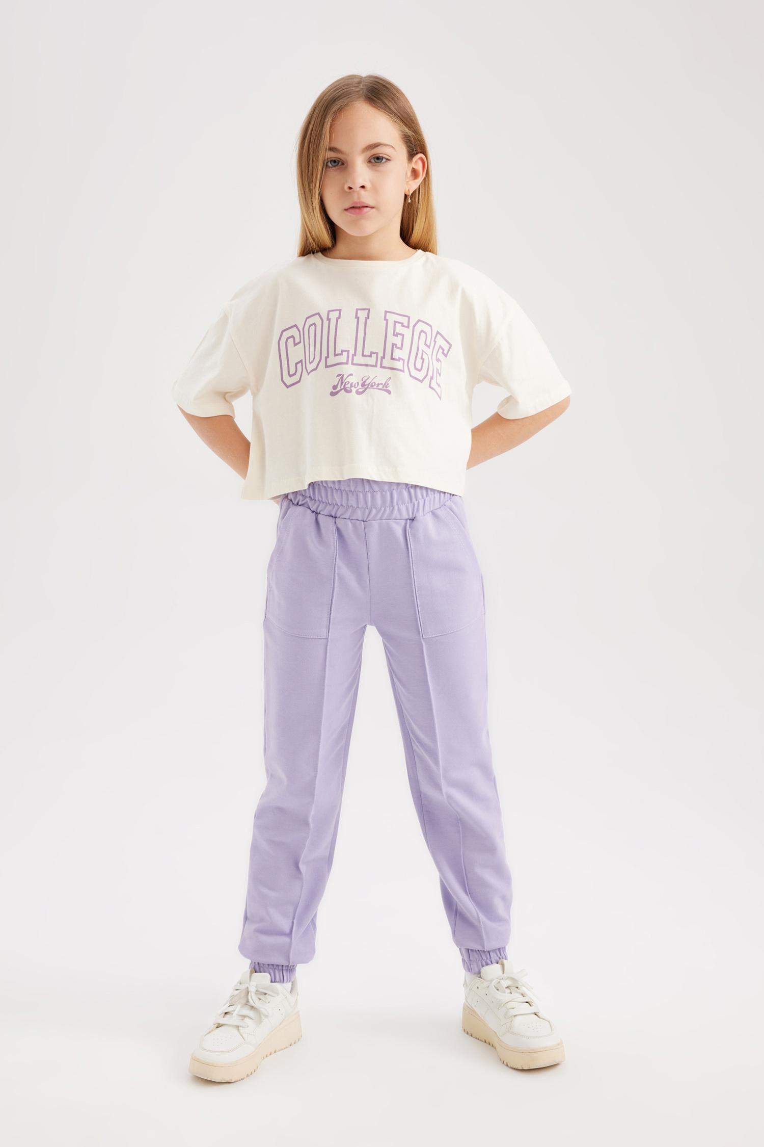 Girl 2 Piece Short Sleeve Crop T-Shirt