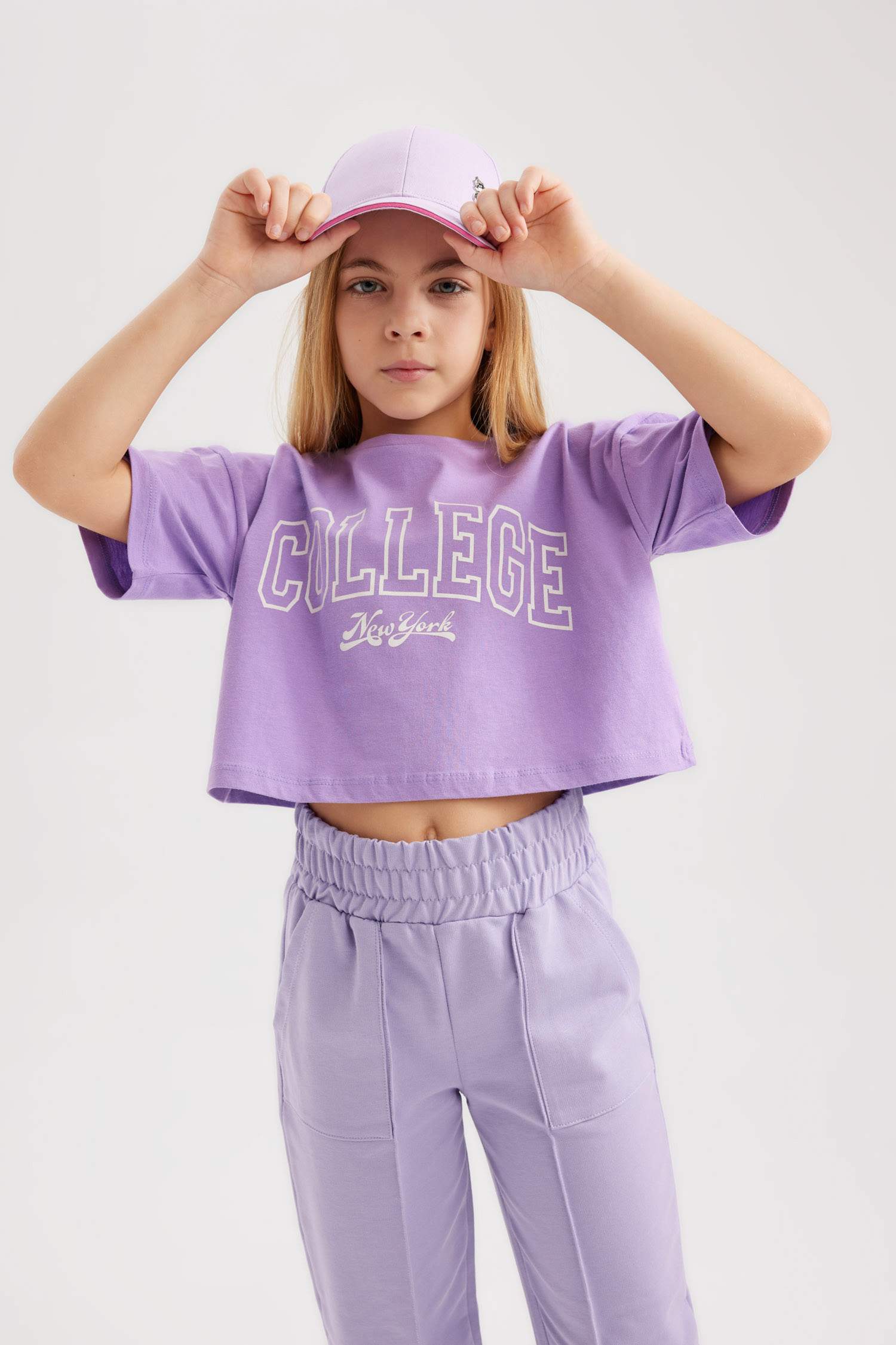 Girl 2 Piece Short Sleeve Crop T-Shirt