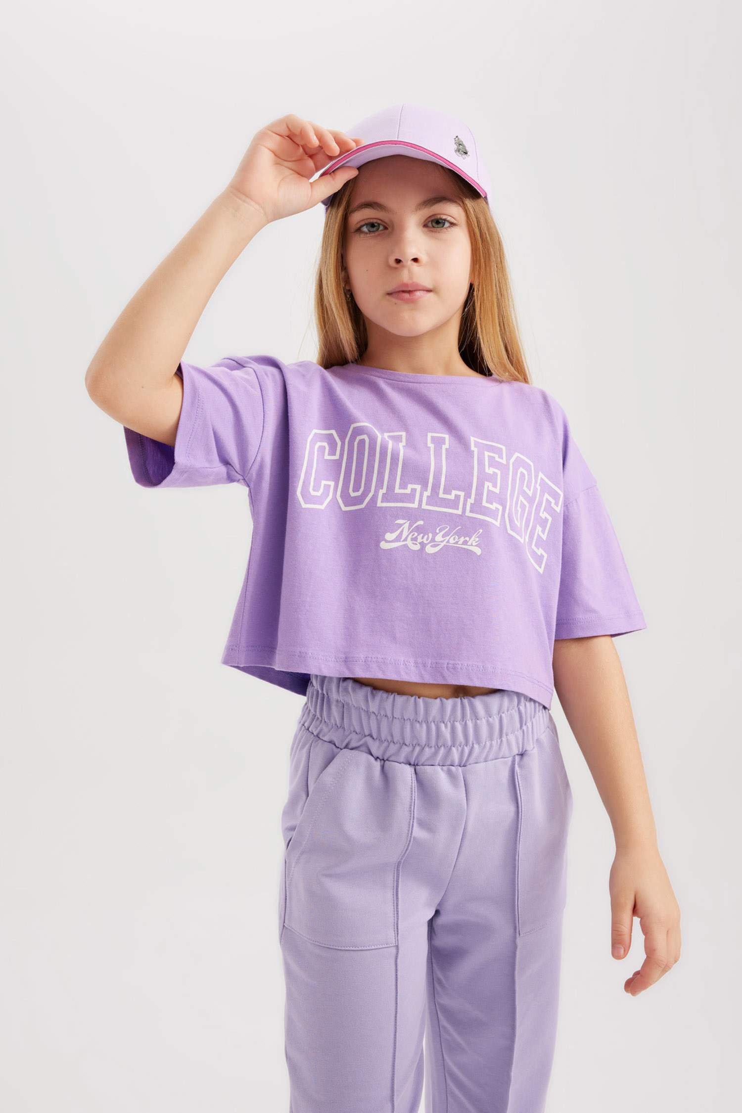 Girl 2 Piece Short Sleeve Crop T-Shirt