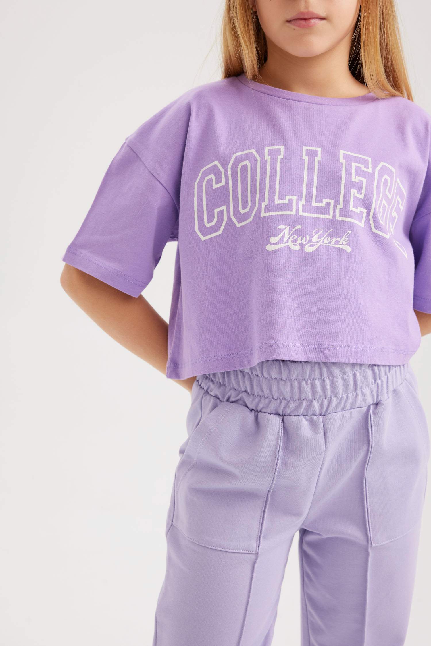 Girl 2 Piece Short Sleeve Crop T-Shirt