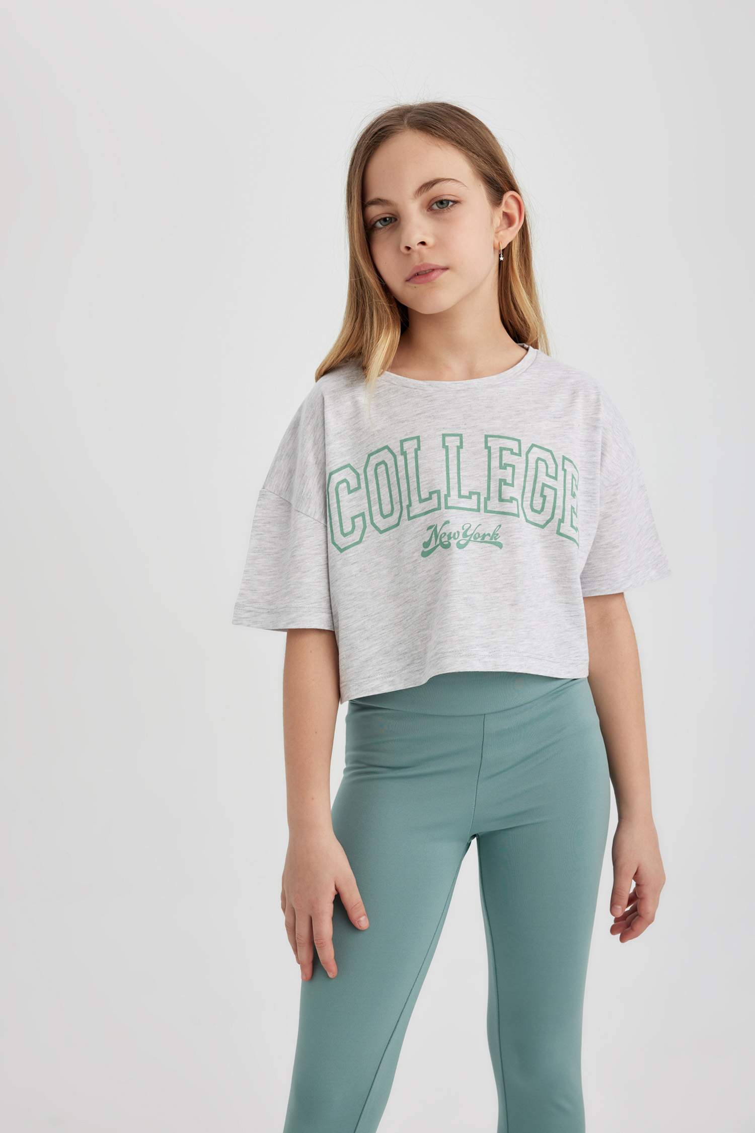 Girl 2 Piece Short Sleeve Crop T-Shirt