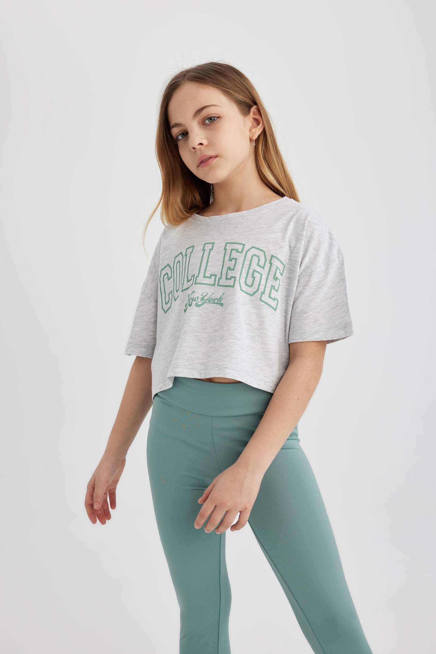 Girl 2 Piece Short Sleeve Crop T-Shirt