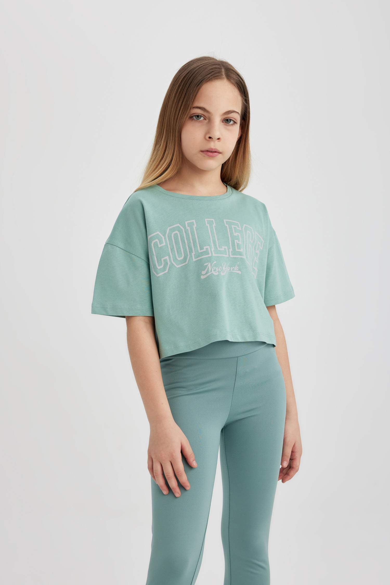 Girl 2 Piece Short Sleeve Crop T-Shirt