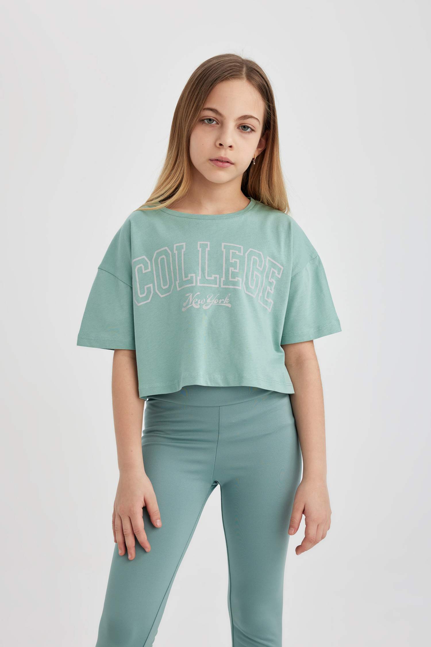 Girl 2 Piece Short Sleeve Crop T-Shirt