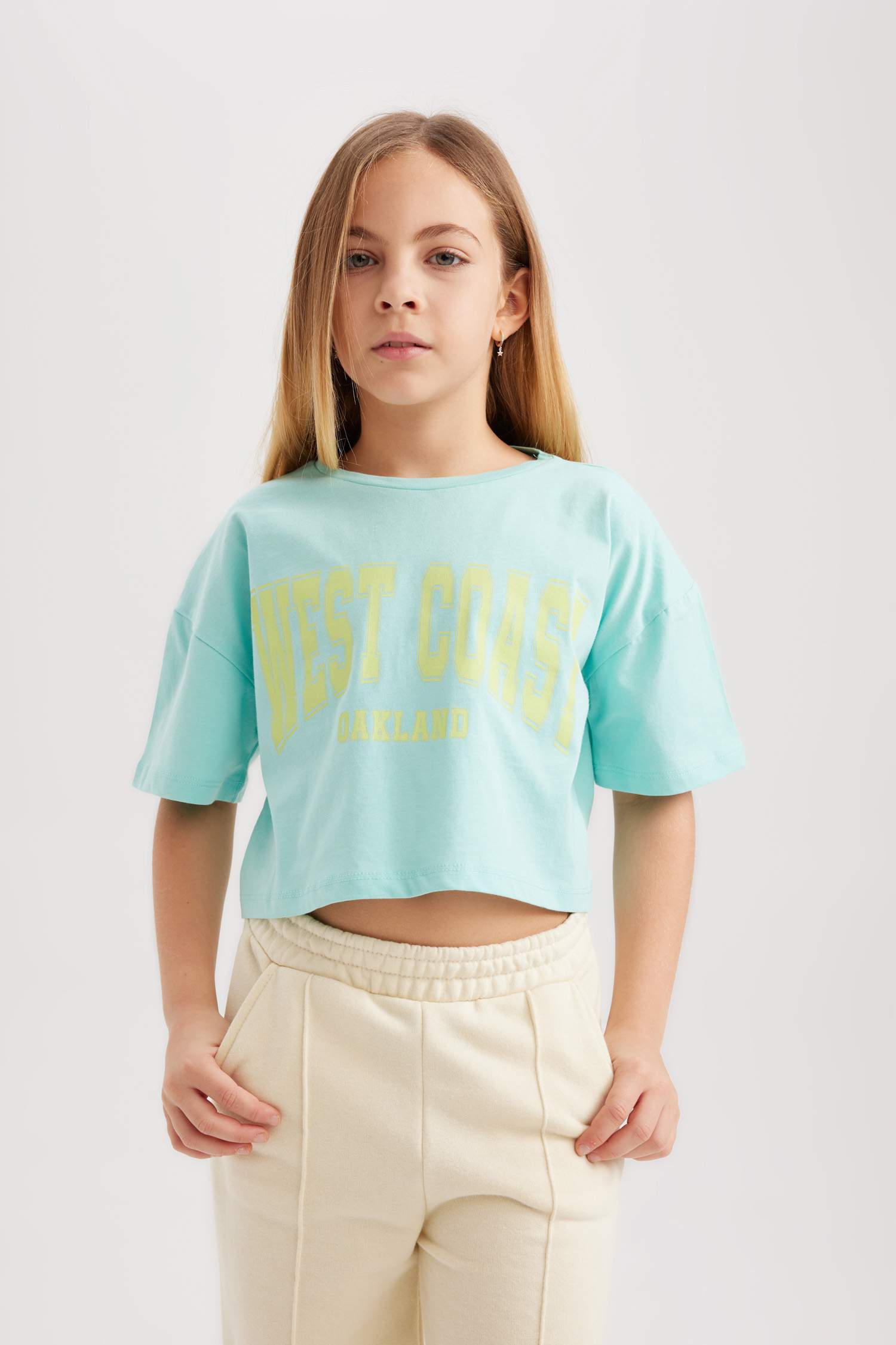 Girl 2 Piece Short Sleeve Crop T-Shirt