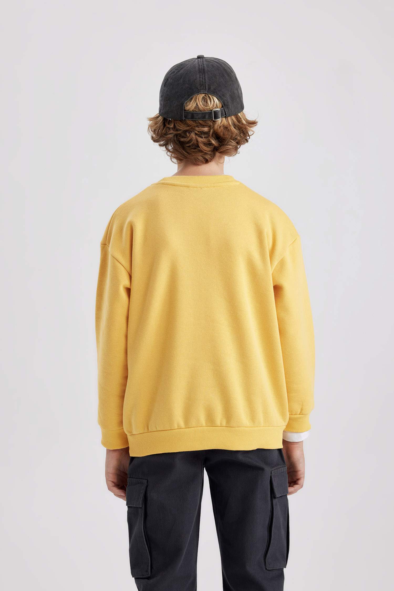 Erkek Çocuk  Bisiklet Yaka Baskılı Sweatshirt