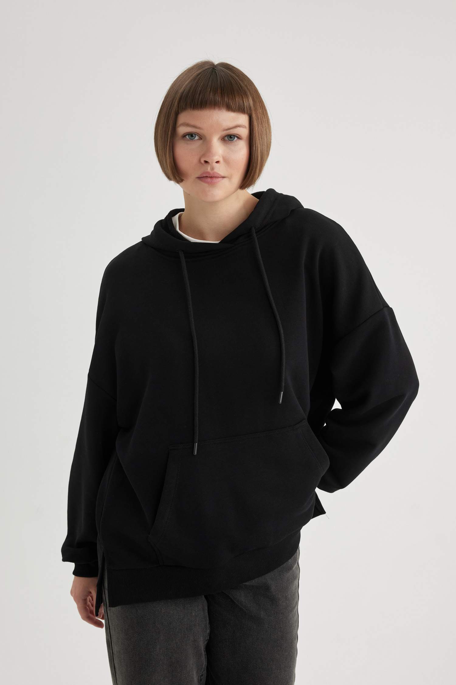 Oversize Fit Polo Neck Sweatshirt