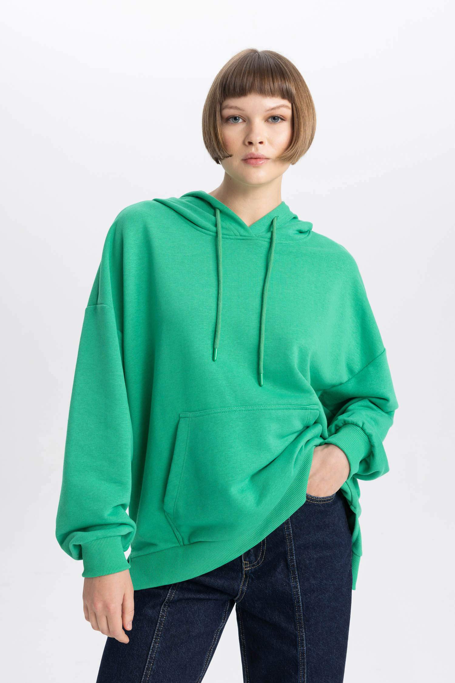 Oversize Geniş Kalıp Kapüşonlu Sweatshirt