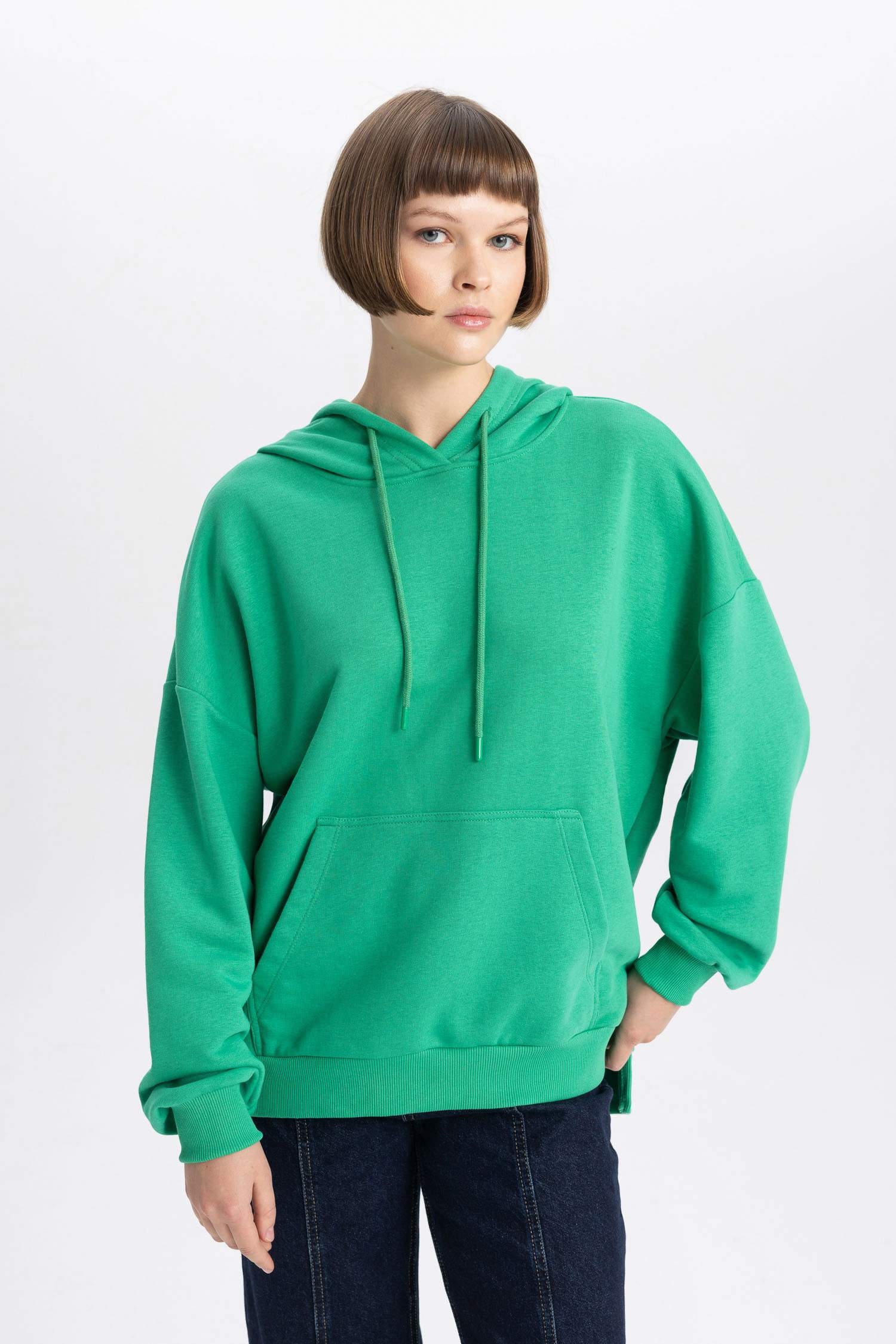 Oversize Geniş Kalıp Kapüşonlu Sweatshirt