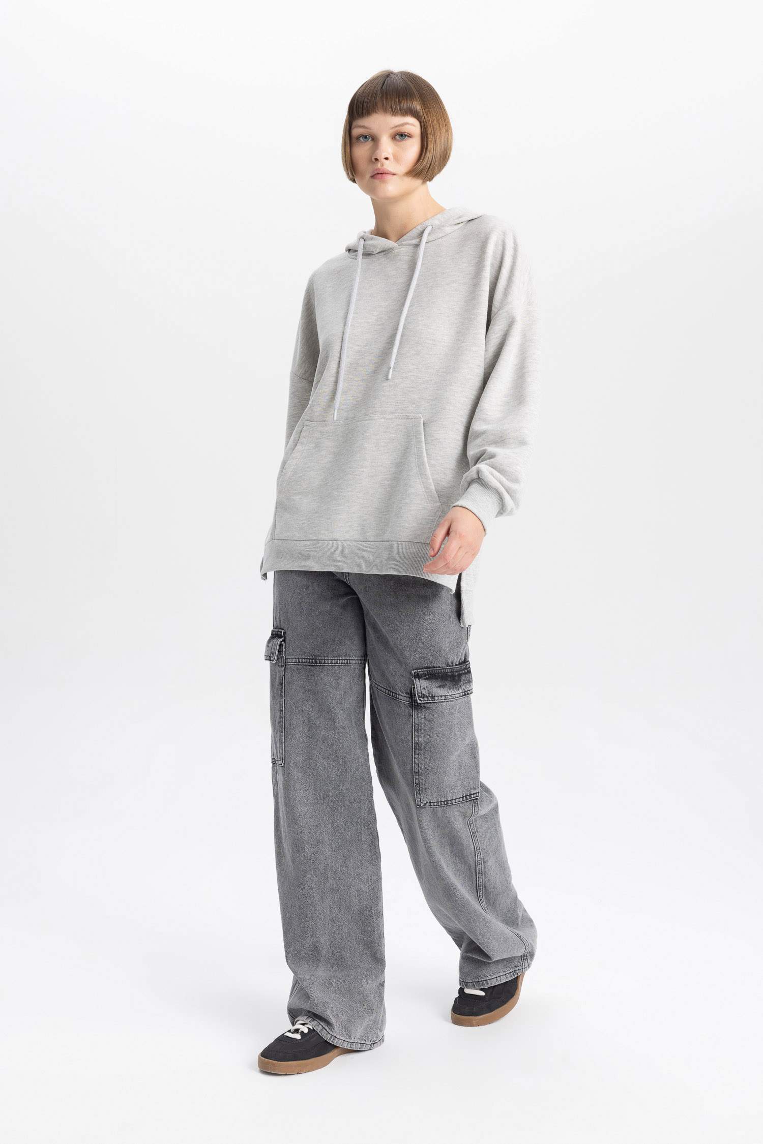 Oversize Geniş Kalıp Kapüşonlu Sweatshirt