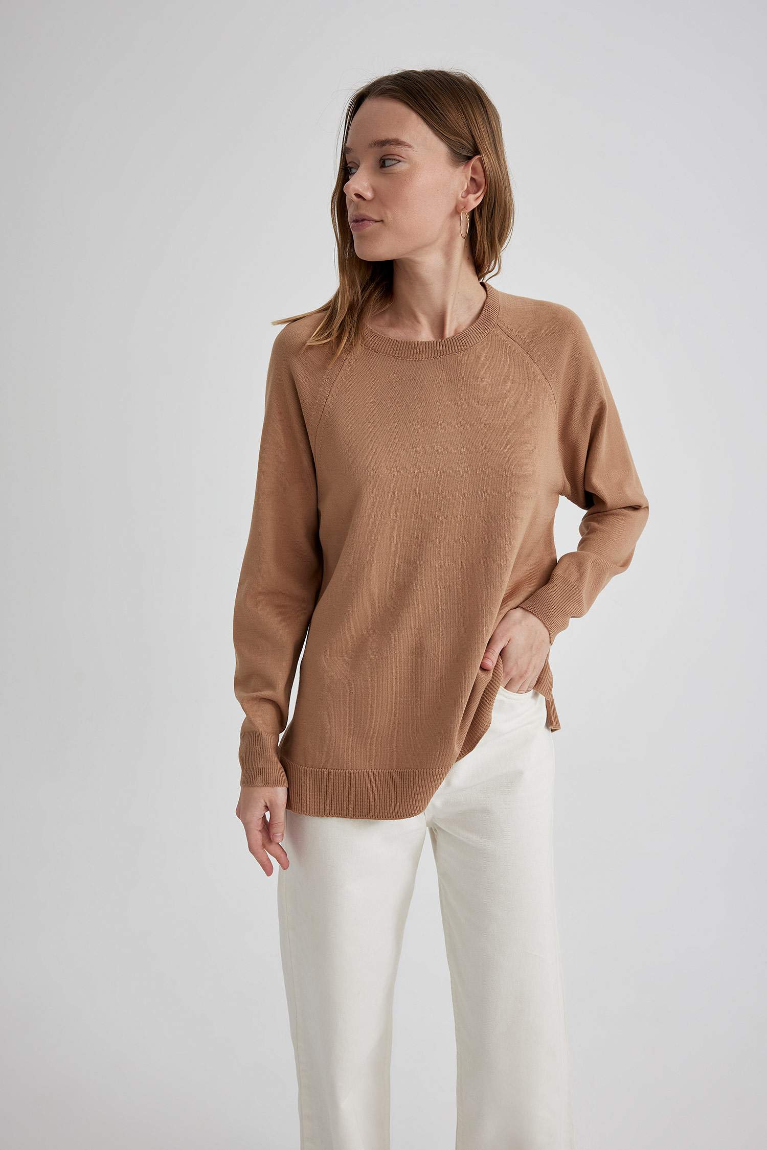 Relax Fit Bisiklet Yaka Triko Kazak