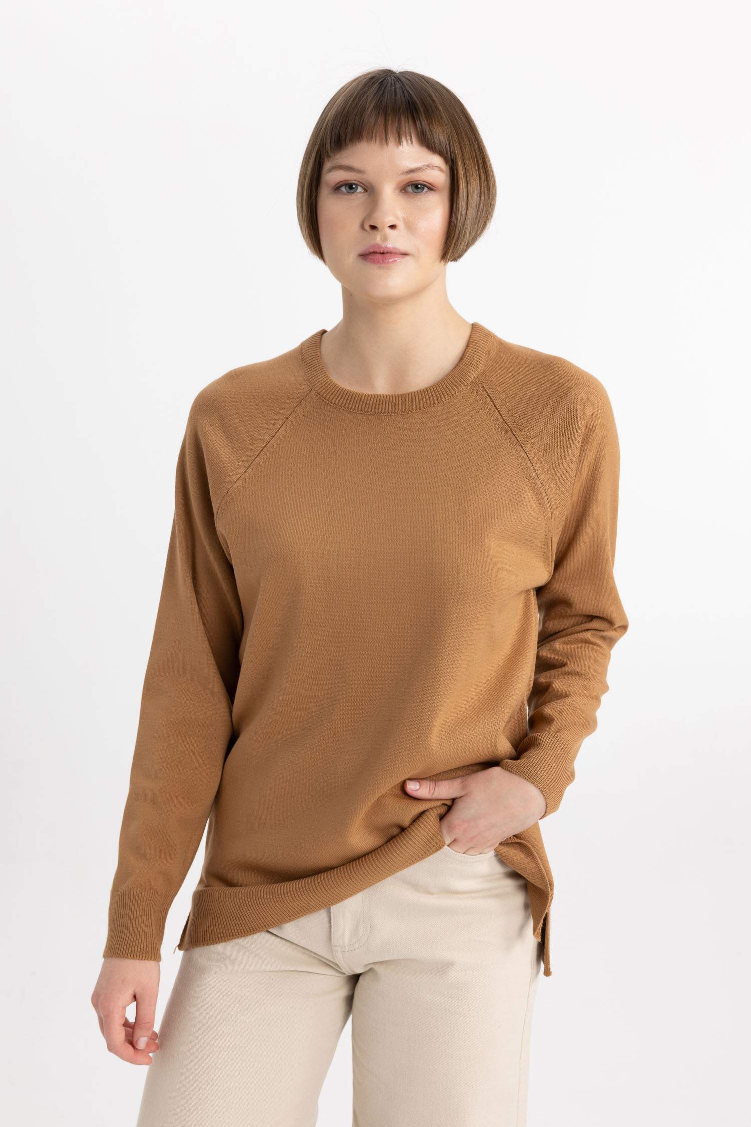 Relax Fit Bisiklet Yaka Triko Kazak