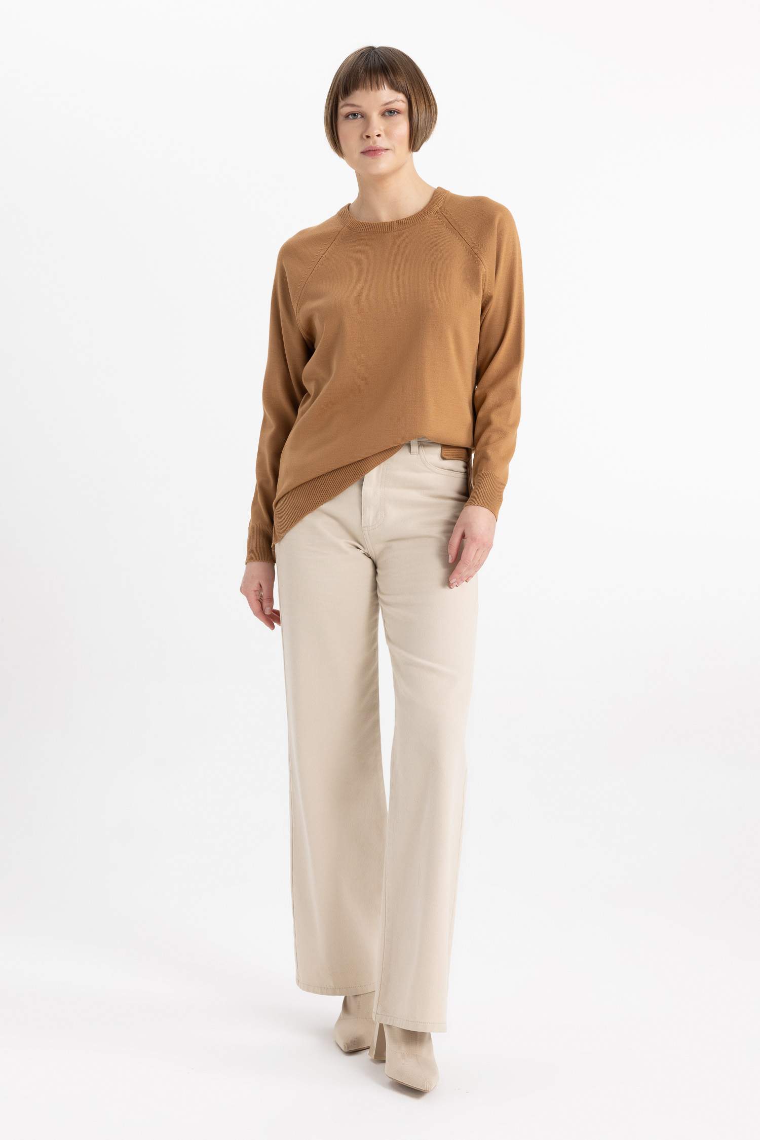 Relax Fit Bisiklet Yaka Triko Kazak