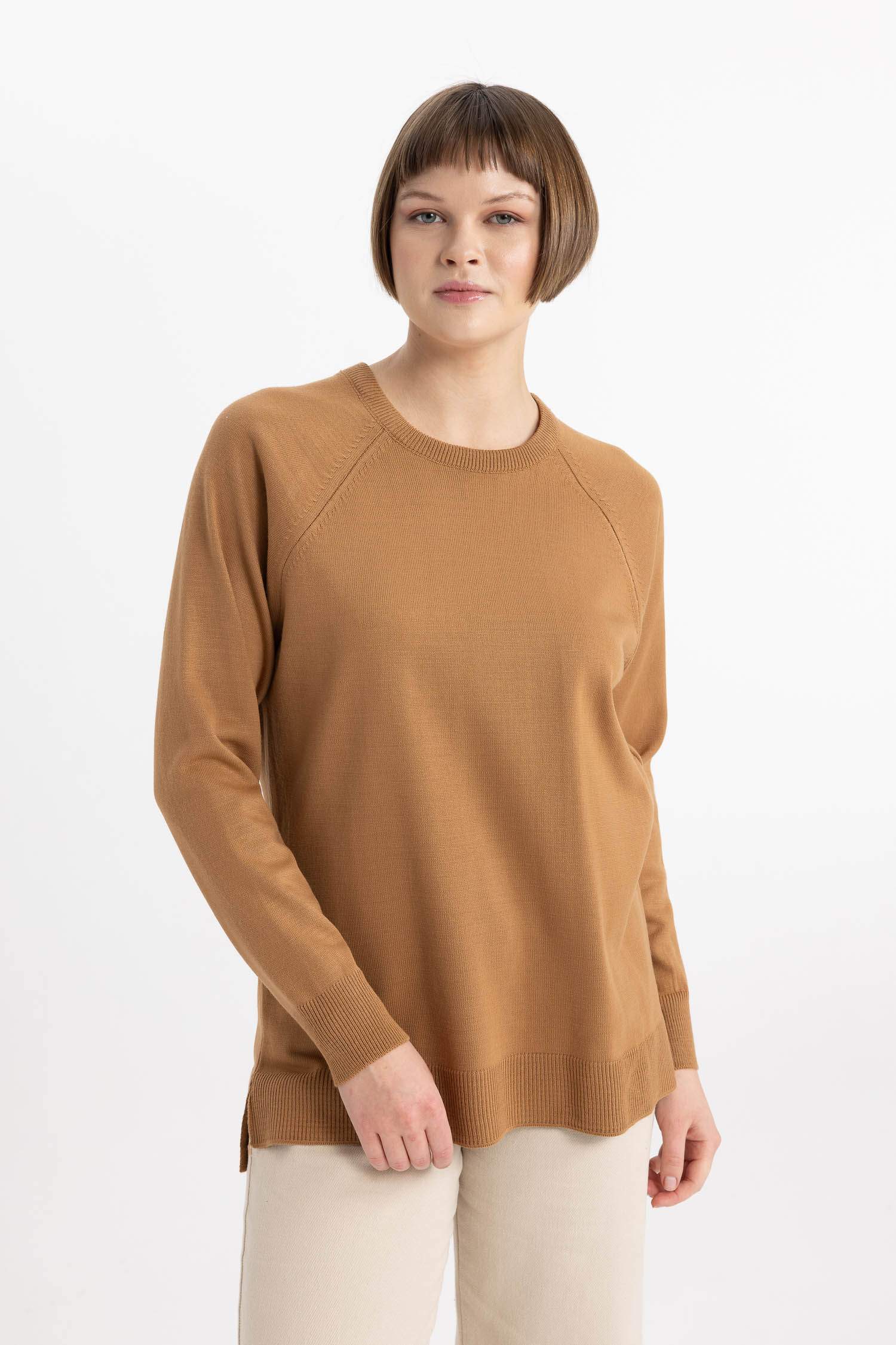 Relax Fit Bisiklet Yaka Triko Kazak