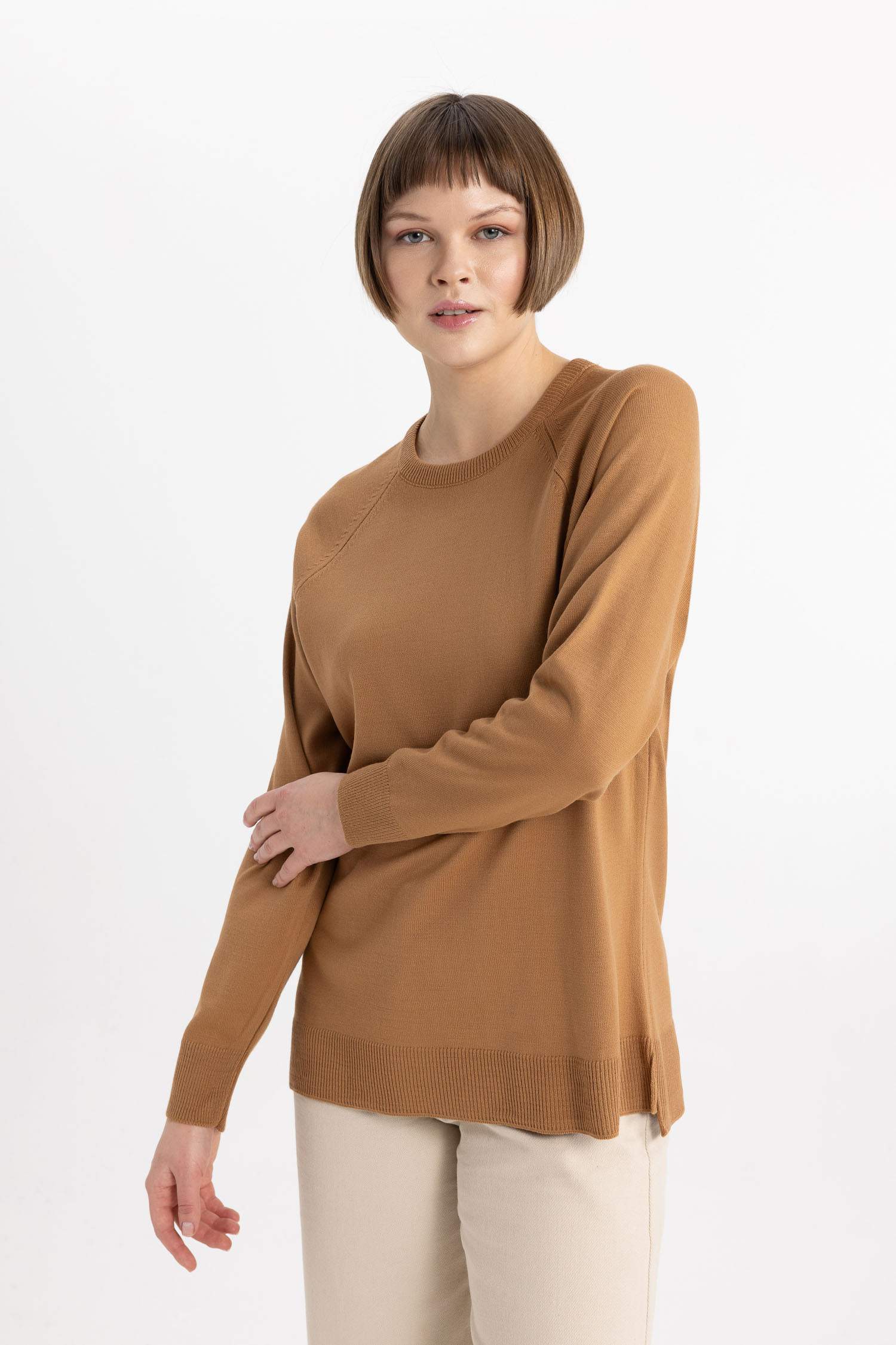 Relax Fit Bisiklet Yaka Triko Kazak