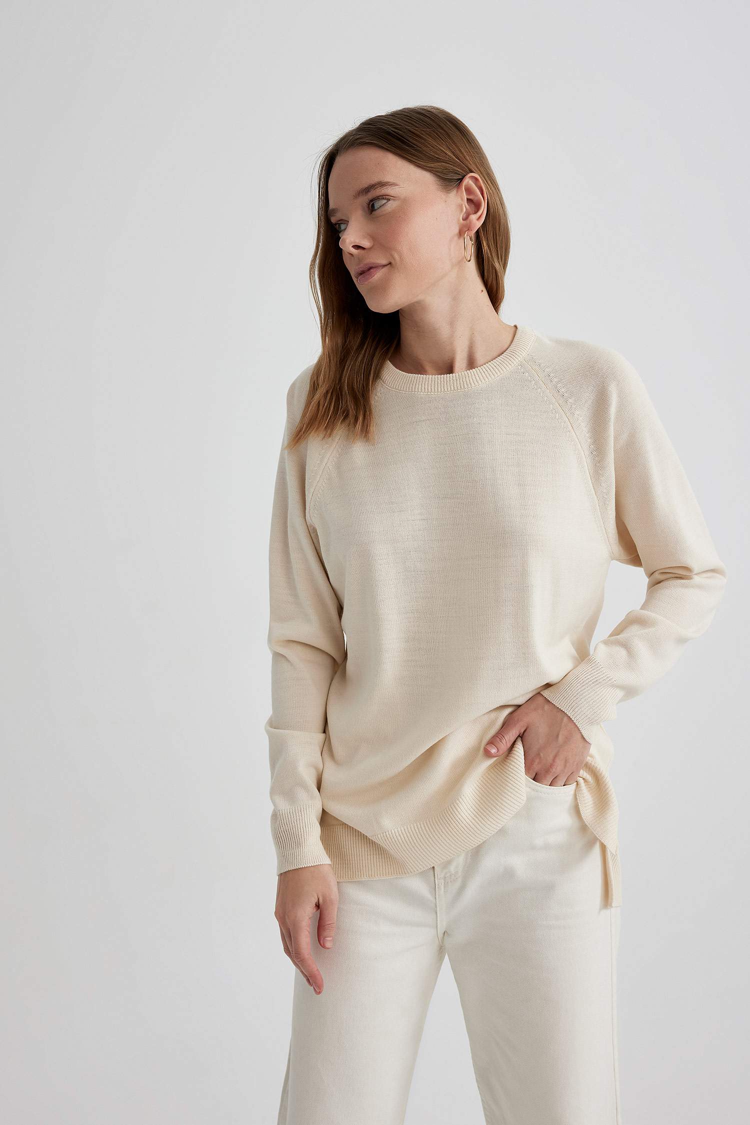 Relax Fit Bisiklet Yaka Triko Kazak