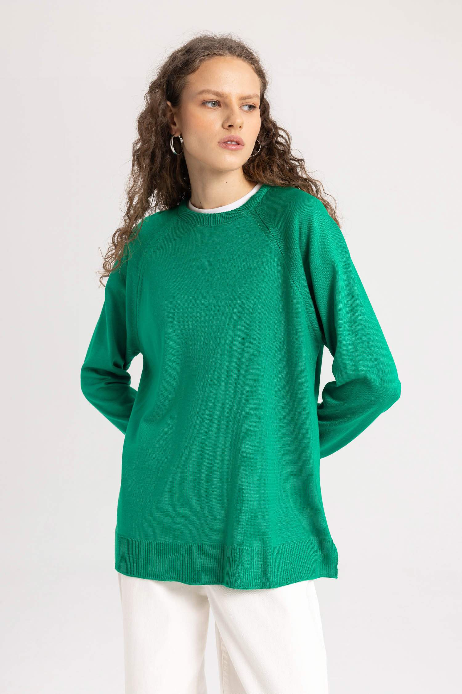 Relax Fit Bisiklet Yaka Triko Kazak