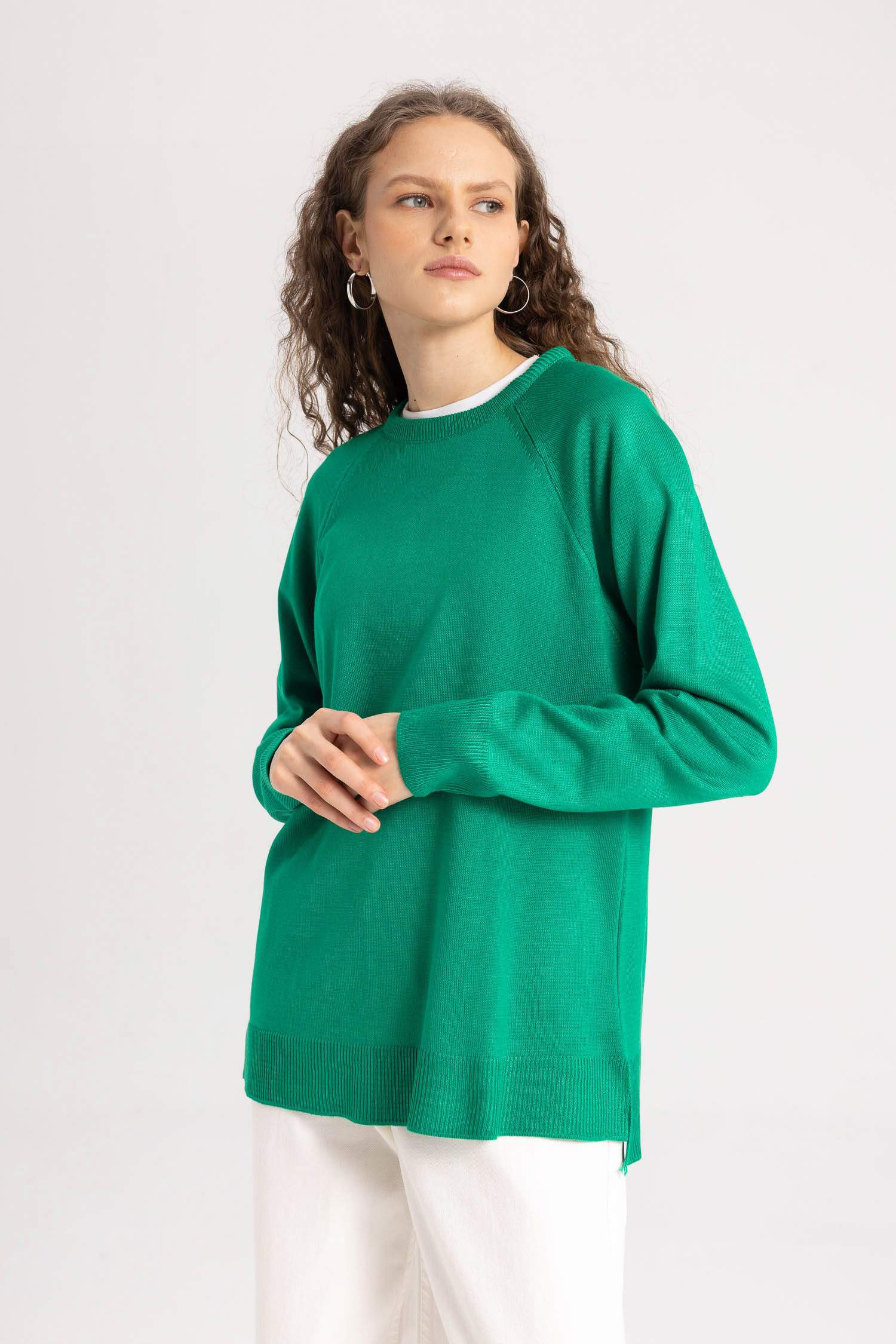 Relax Fit Bisiklet Yaka Triko Kazak