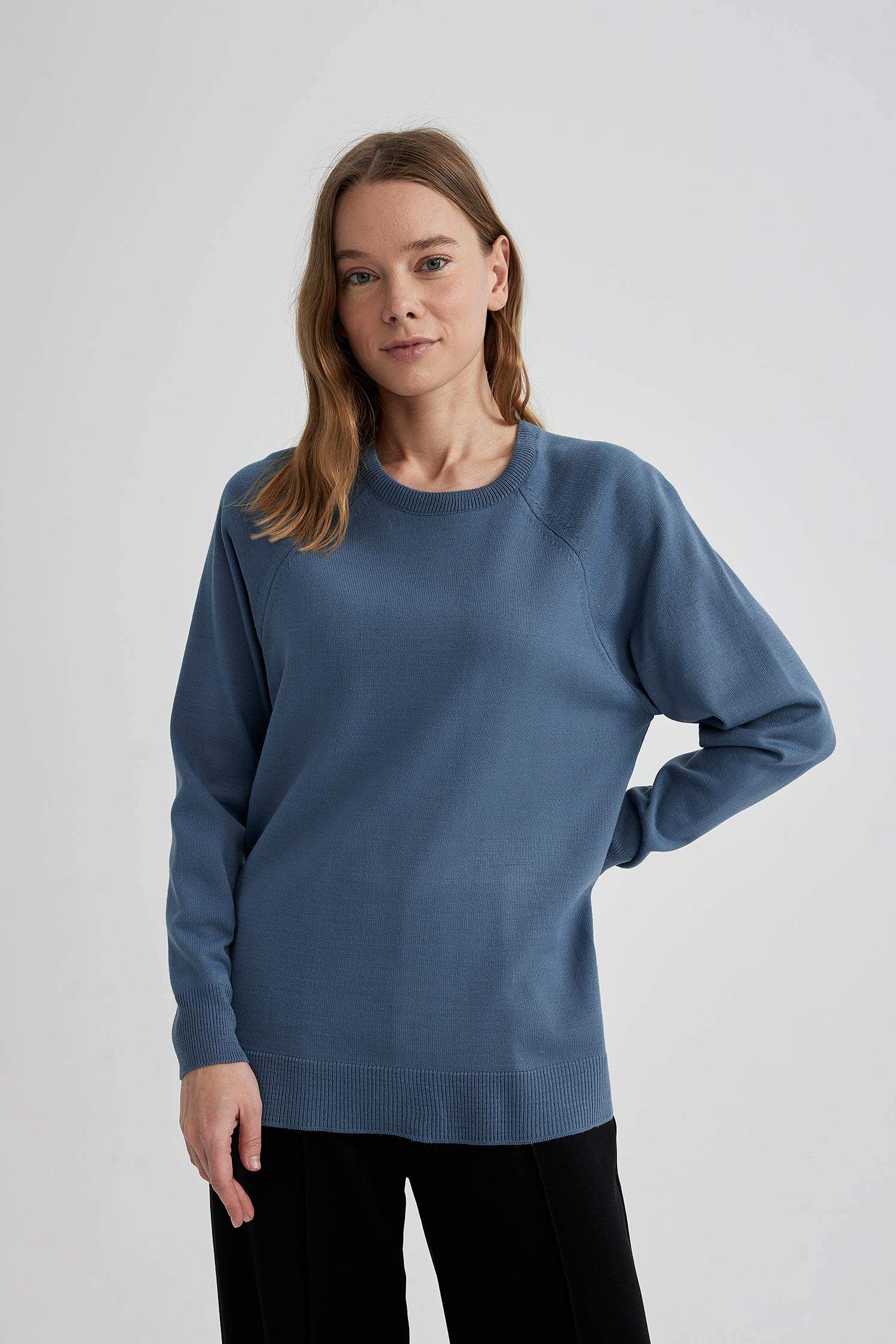 Relax Fit Bisiklet Yaka Triko Kazak