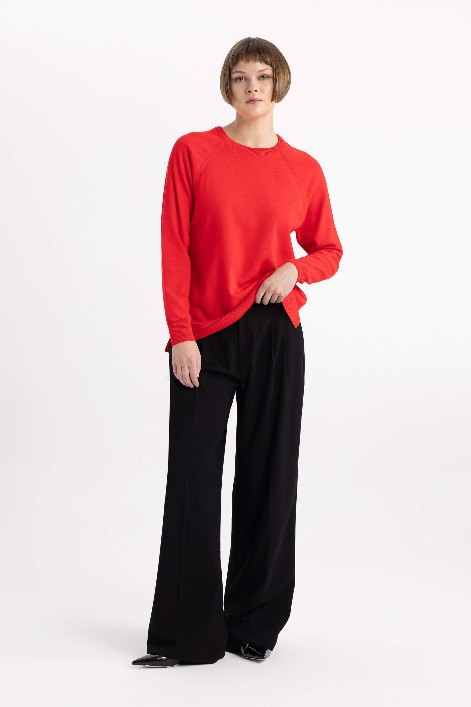 Relax Fit Bisiklet Yaka Triko Kazak